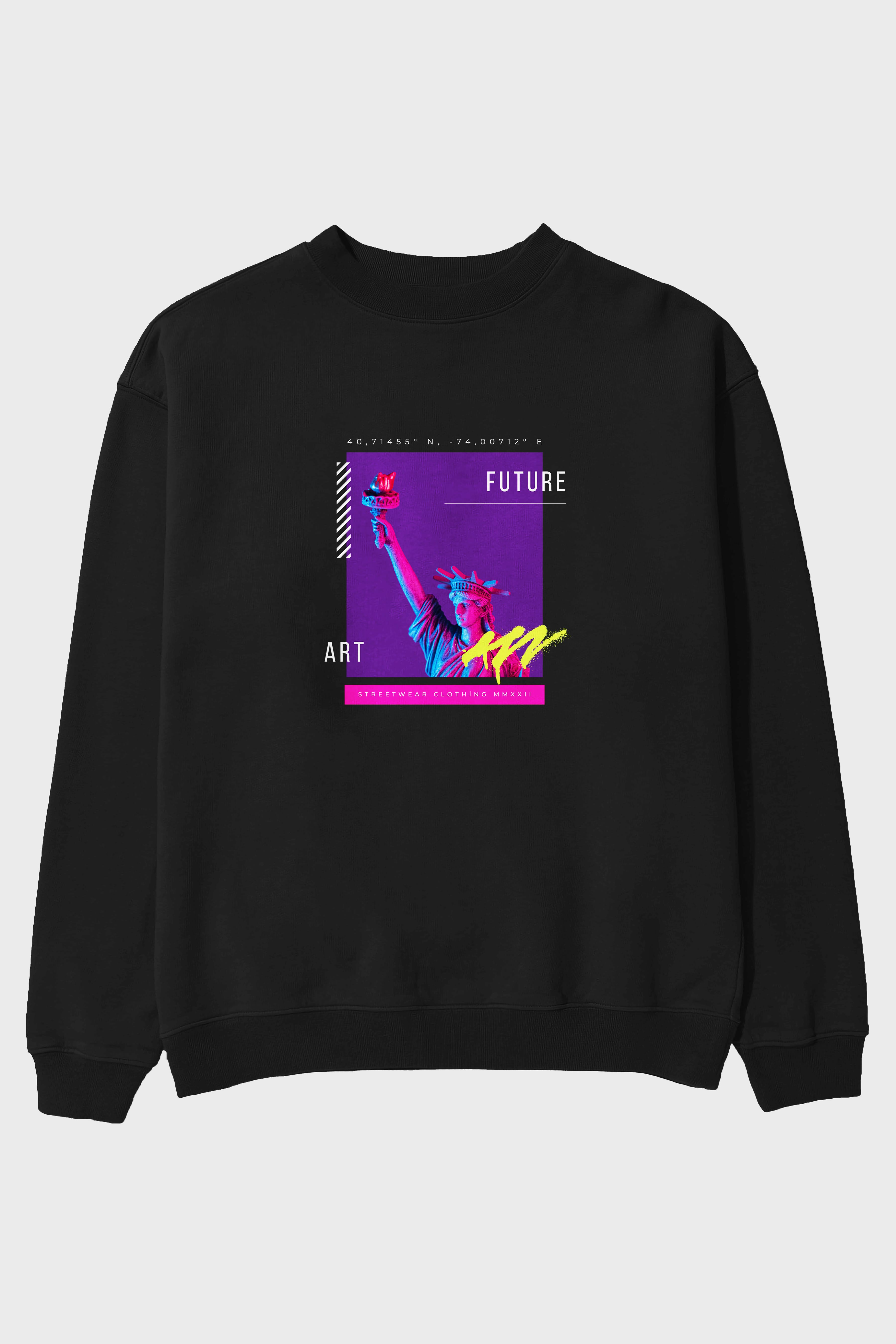 Future Streetwear Ön Baskılı Oversize Sweatshirt Erkek Kadın Unisex