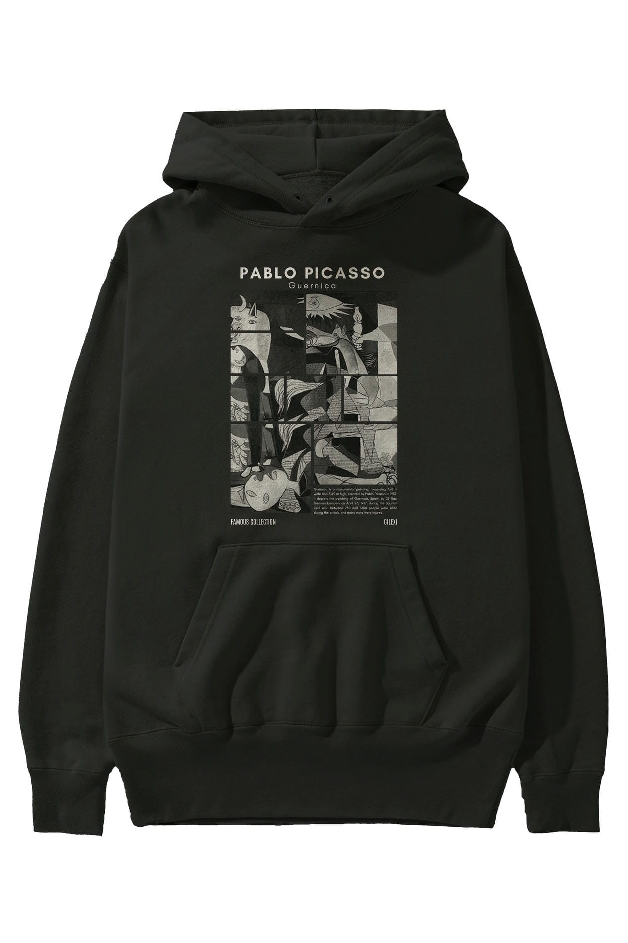 Pablo Picasso Guernica ön Baskılı Hoodie Oversize Kapüşonlu Sweatshirt Erkek Kadın