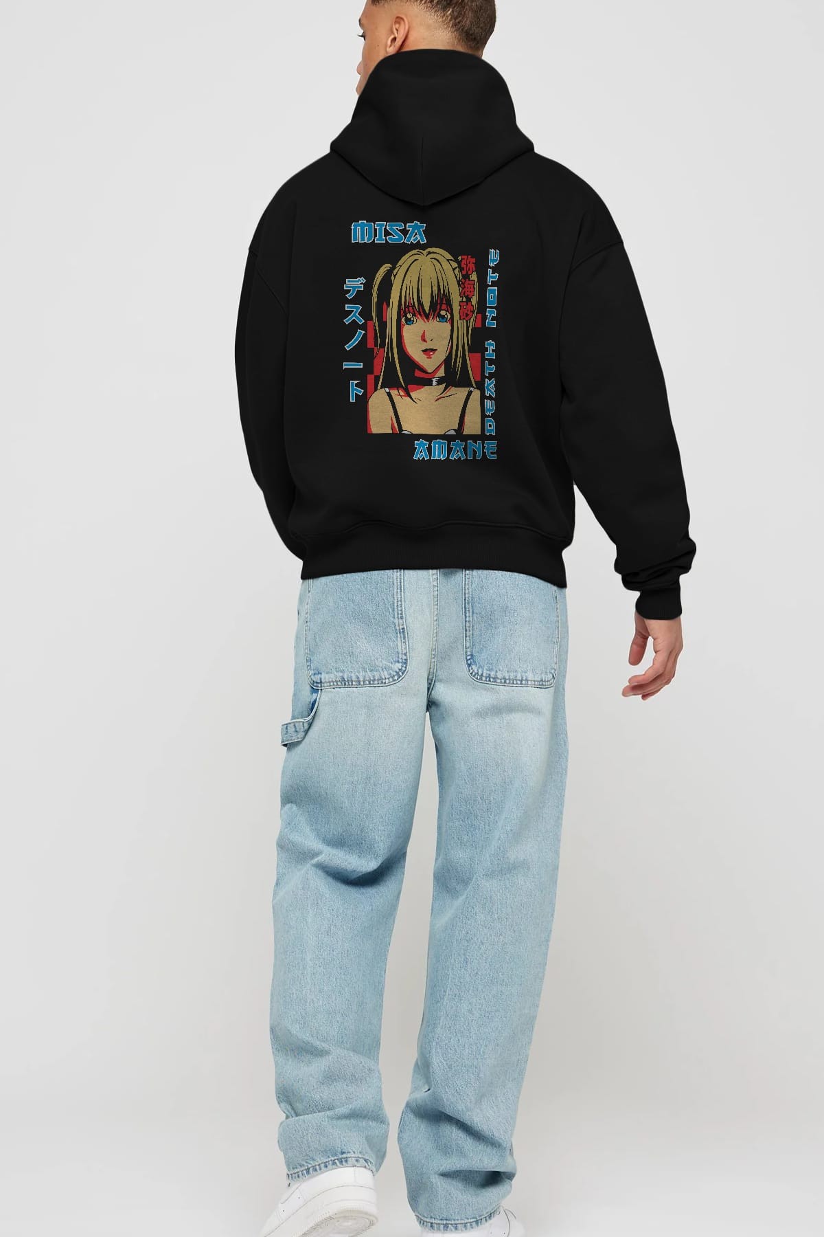 MISA-DEATH NOTE Anime Arka Baskılı Hoodie Oversize Kapüşonlu Sweatshirt Erkek Kadın Unisex