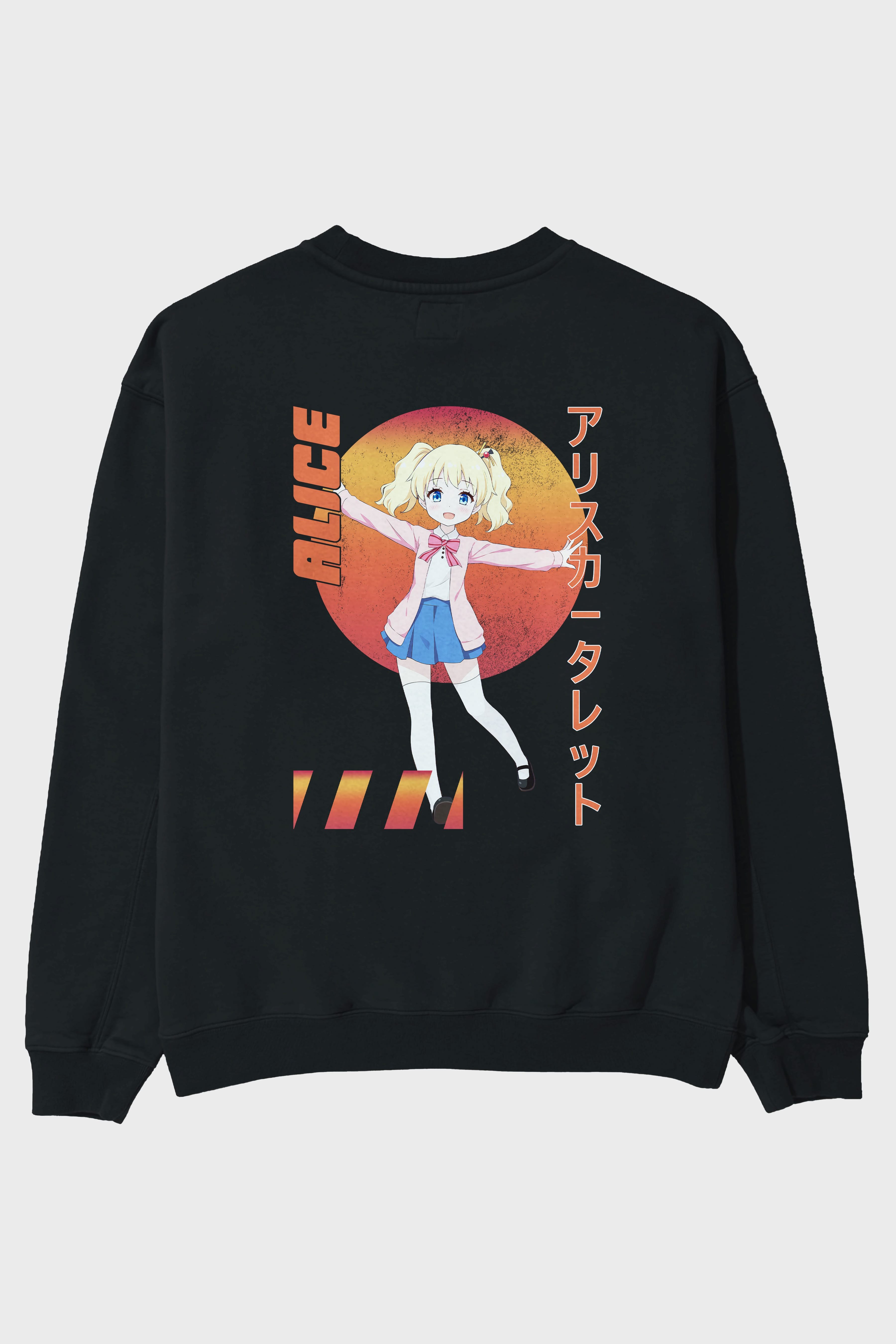 Alice Cartelet 15 Anime Arka Baskılı Oversize Sweatshirt Erkek Kadın Unisex