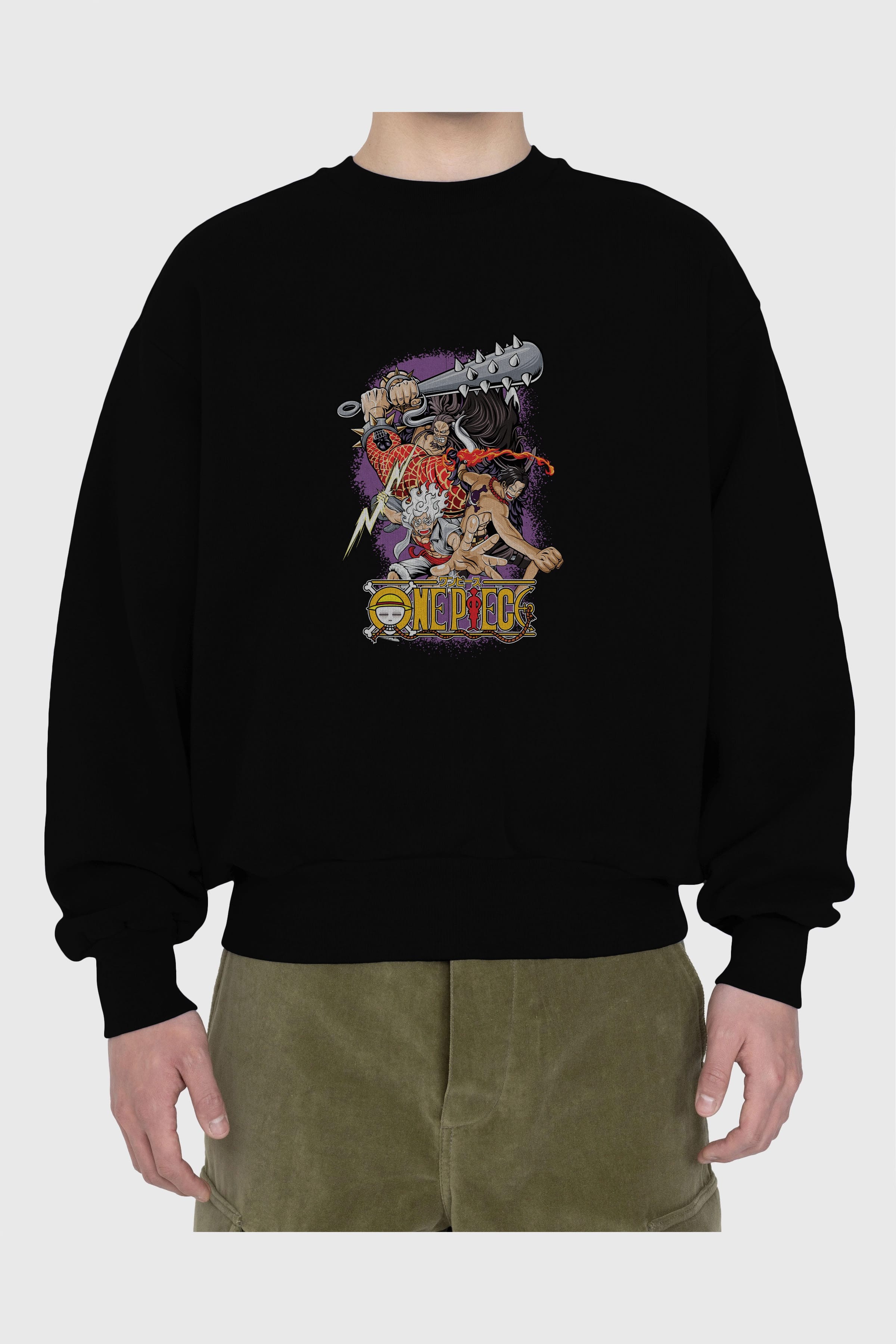ONE PIECE (6) Anime Ön Baskılı Oversize Sweatshirt Erkek Kadın Unisex