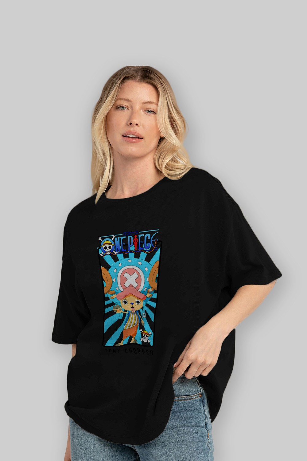 Chopper Anime Ön Baskılı Oversize t-shirt Erkek Kadın Unisex