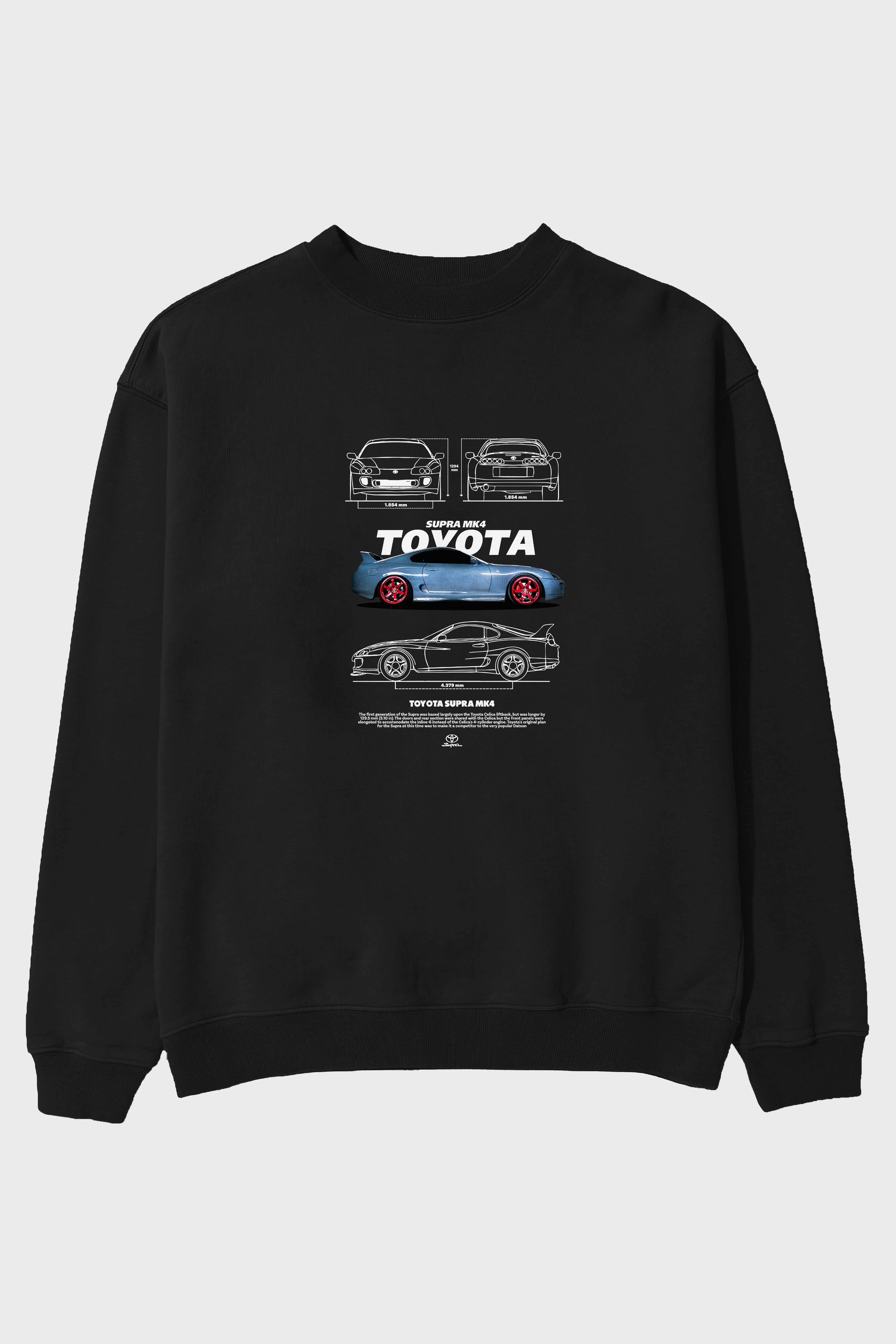 Toyota Supra MK4 Ön Baskılı Anime Oversize Sweatshirt Erkek Kadın Unisex