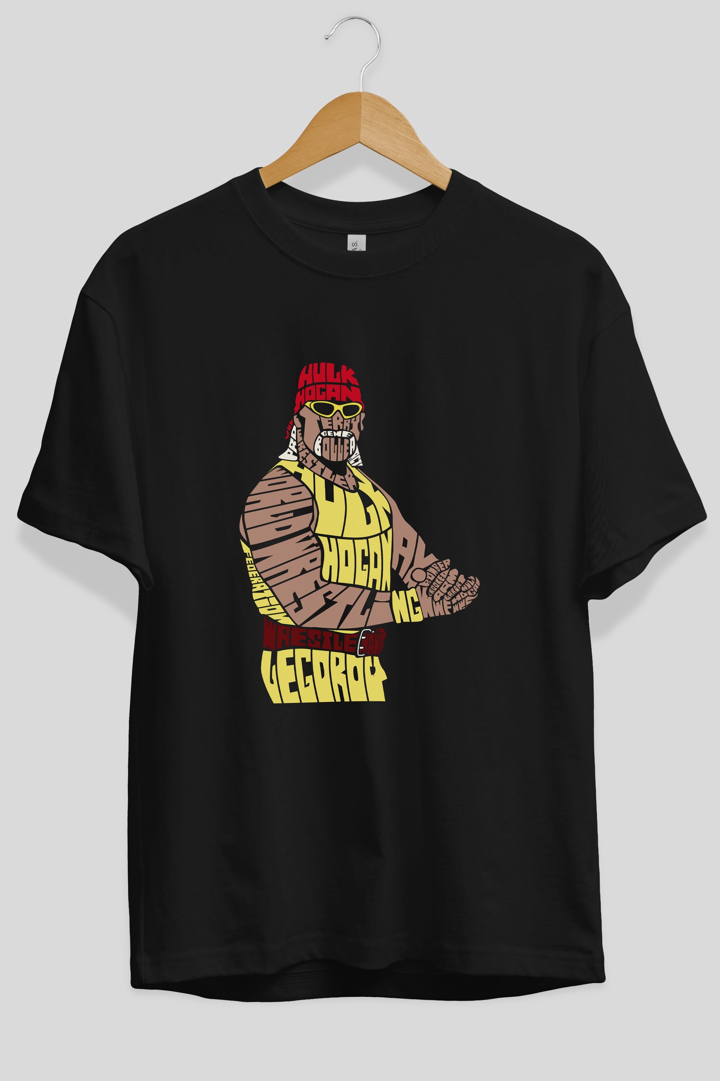 Hulk Hogan Ön Baskılı Oversize t-shirt %100 pamuk Erkek Kadın Unisex