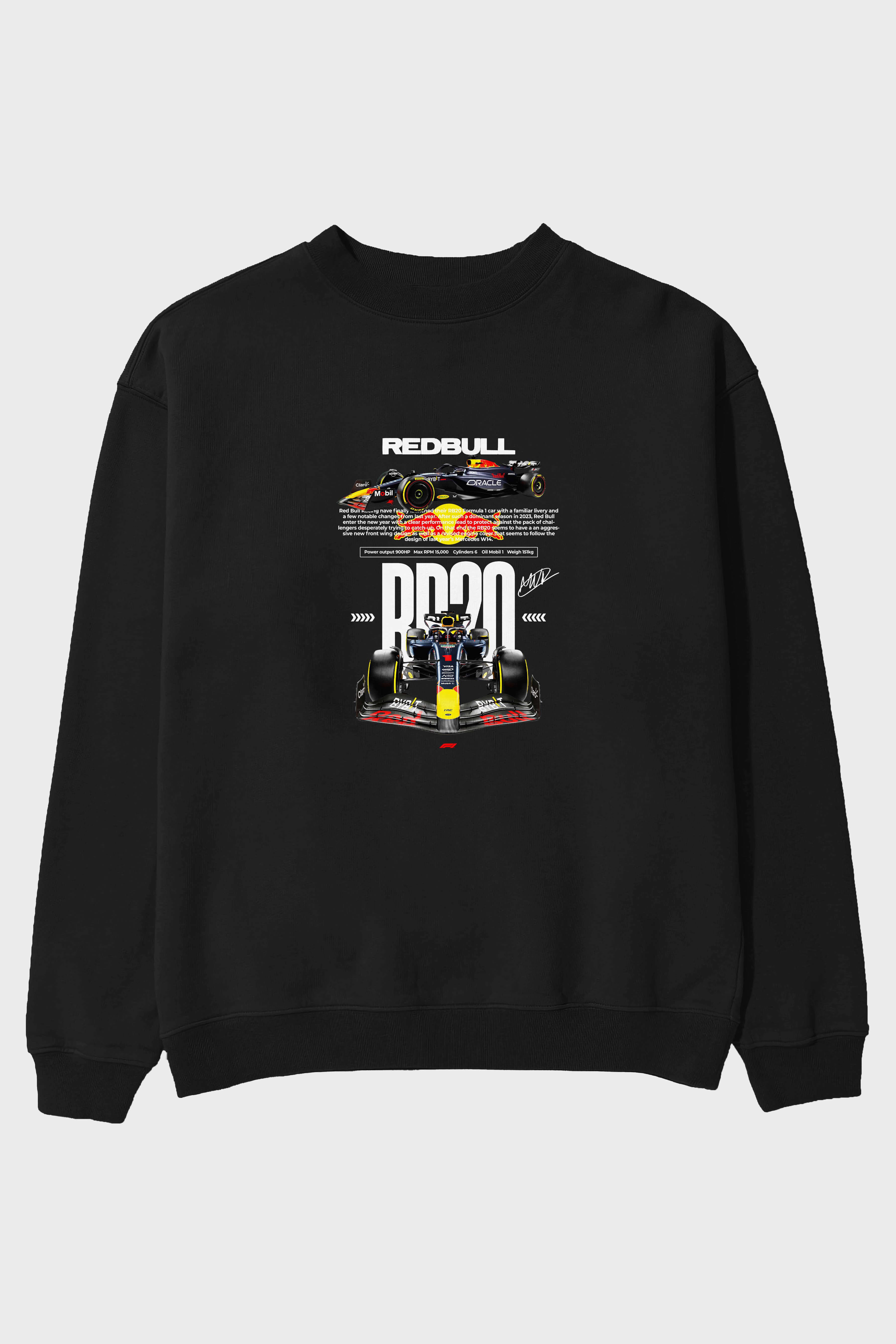 RED BULL RB20 Ön Baskılı Anime Oversize Sweatshirt Erkek Kadın Unisex