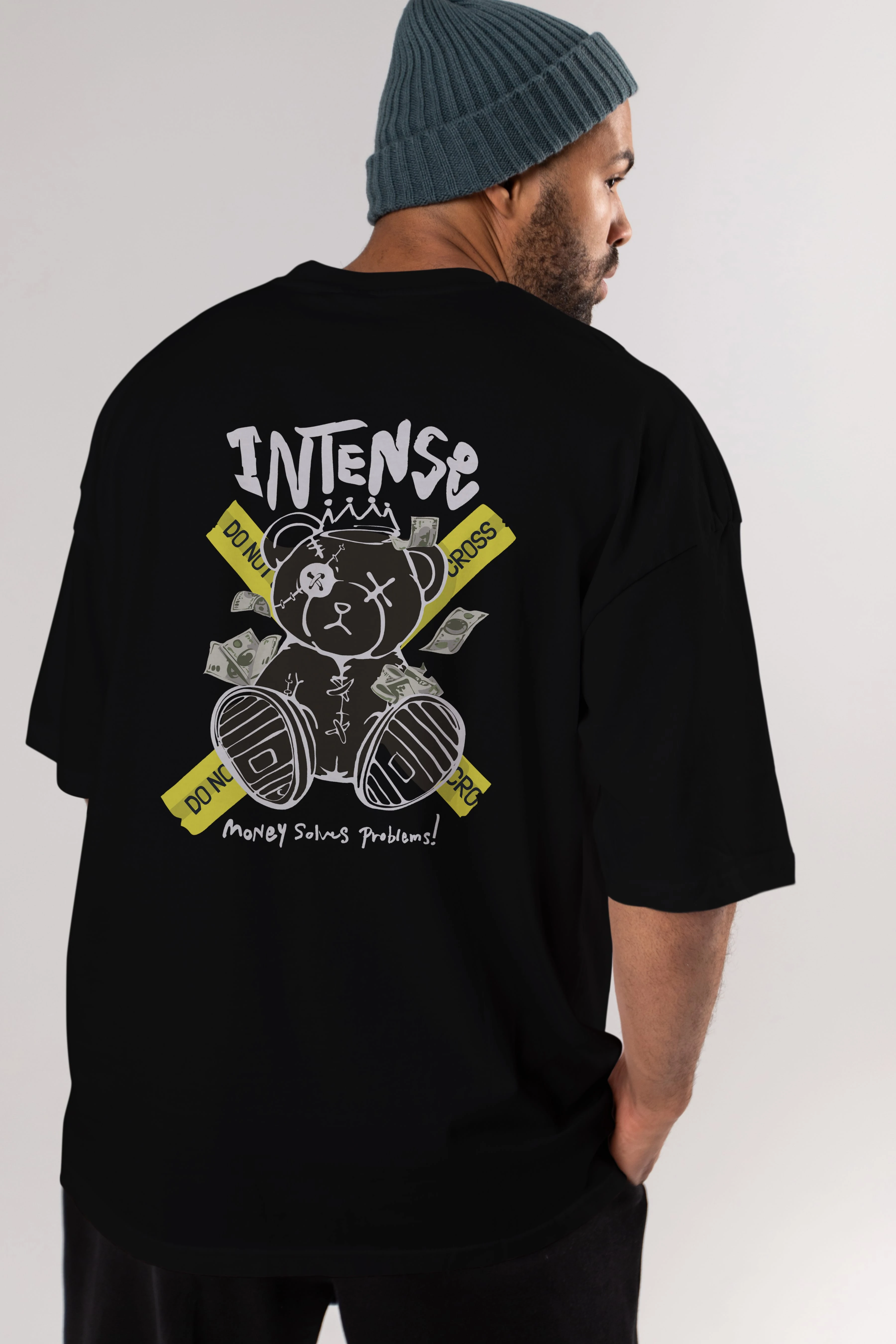 Teddy Bear intense Arka Baskılı Oversize t-shirt Erkek Kadın Unisex