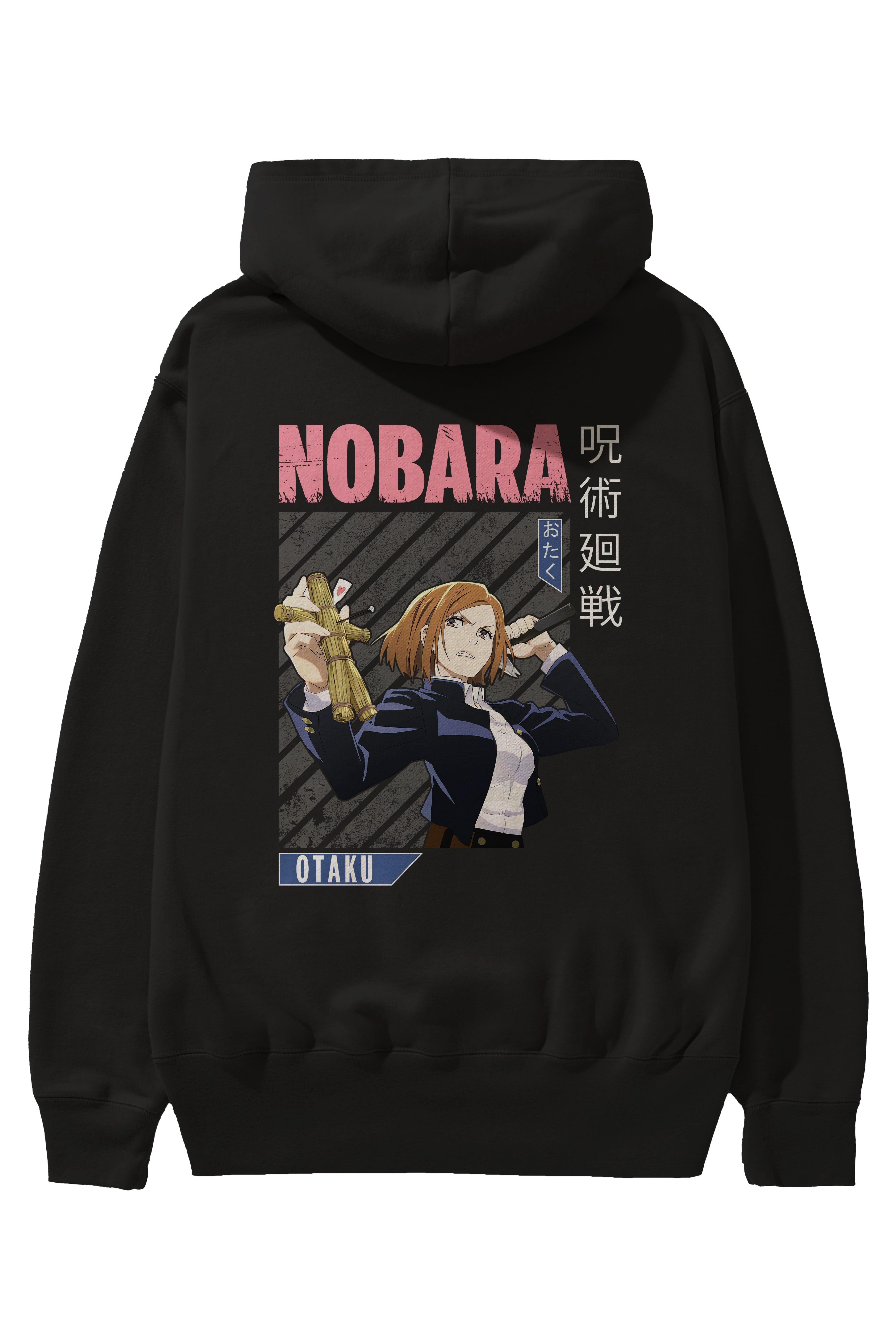 Nobara Kugisaki 6 Anime Arka Baskılı Hoodie Oversize Kapüşonlu Sweatshirt Erkek Kadın Unisex