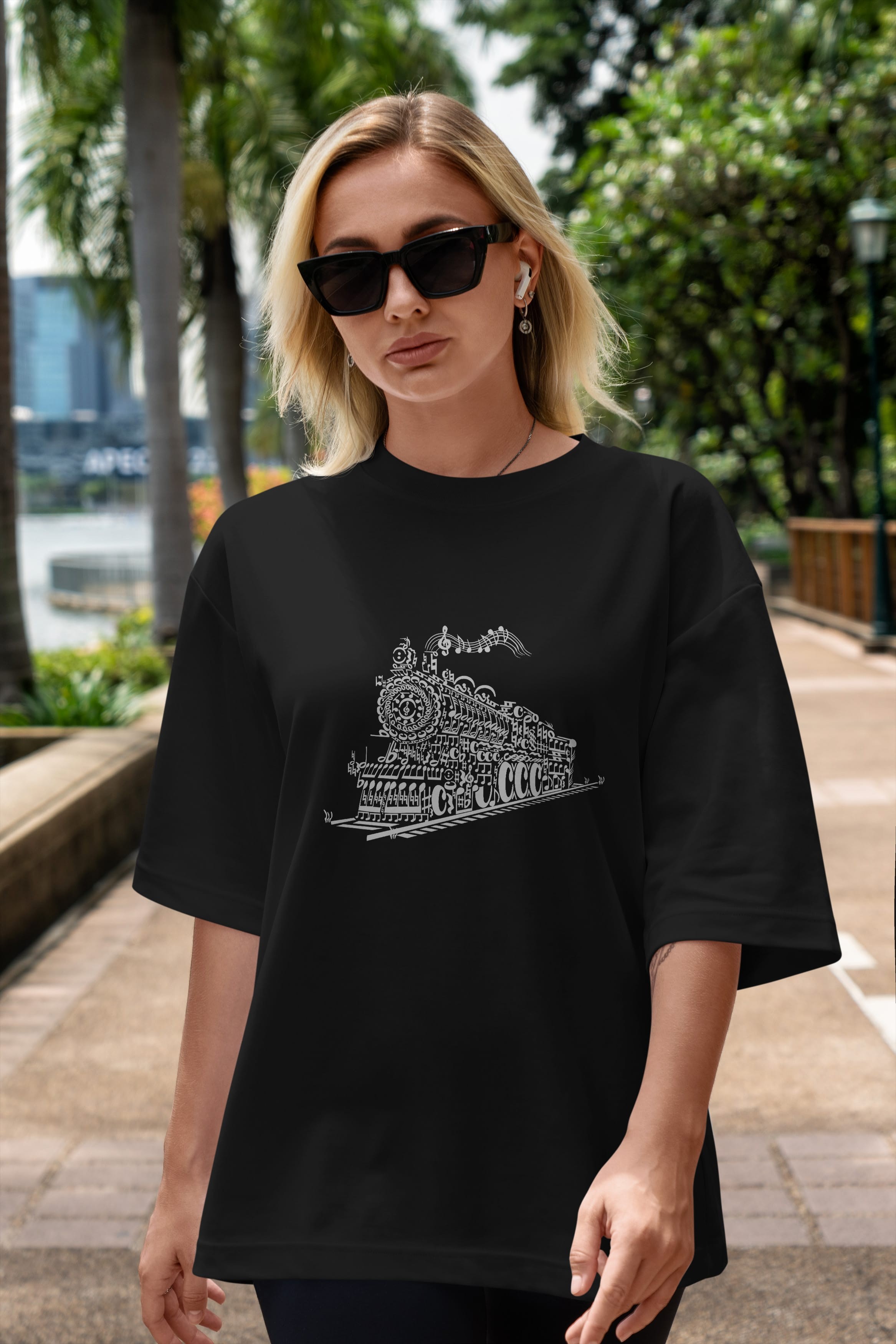 Train Song Ön Baskılı Oversize t-shirt %100 pamuk Erkek Kadın Unisex