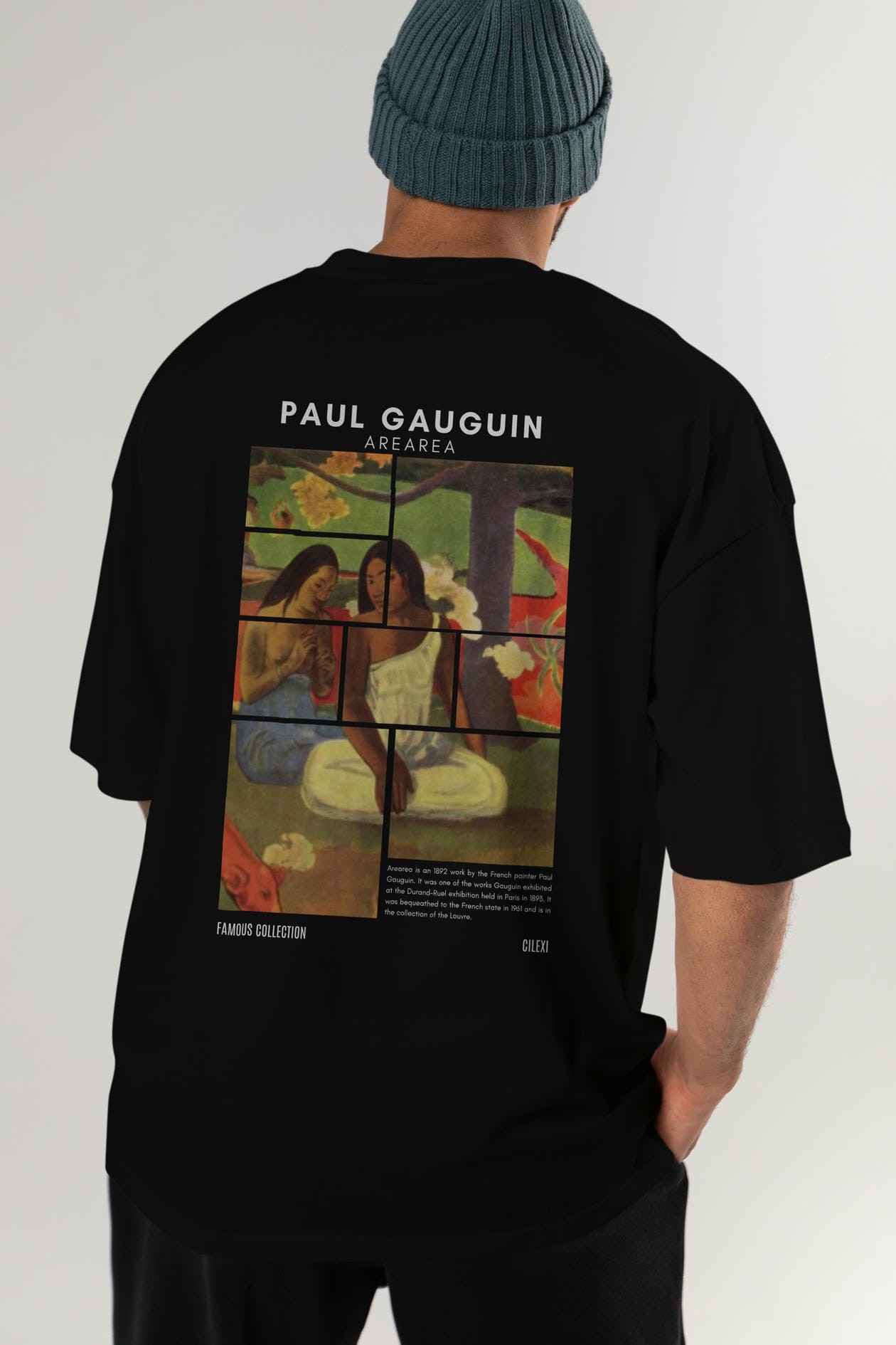 Paul Gauguin Arearea Arka Baskılı Oversize t-shirt Erkek Kadın Bisiklet Yaka Pamuk tişort