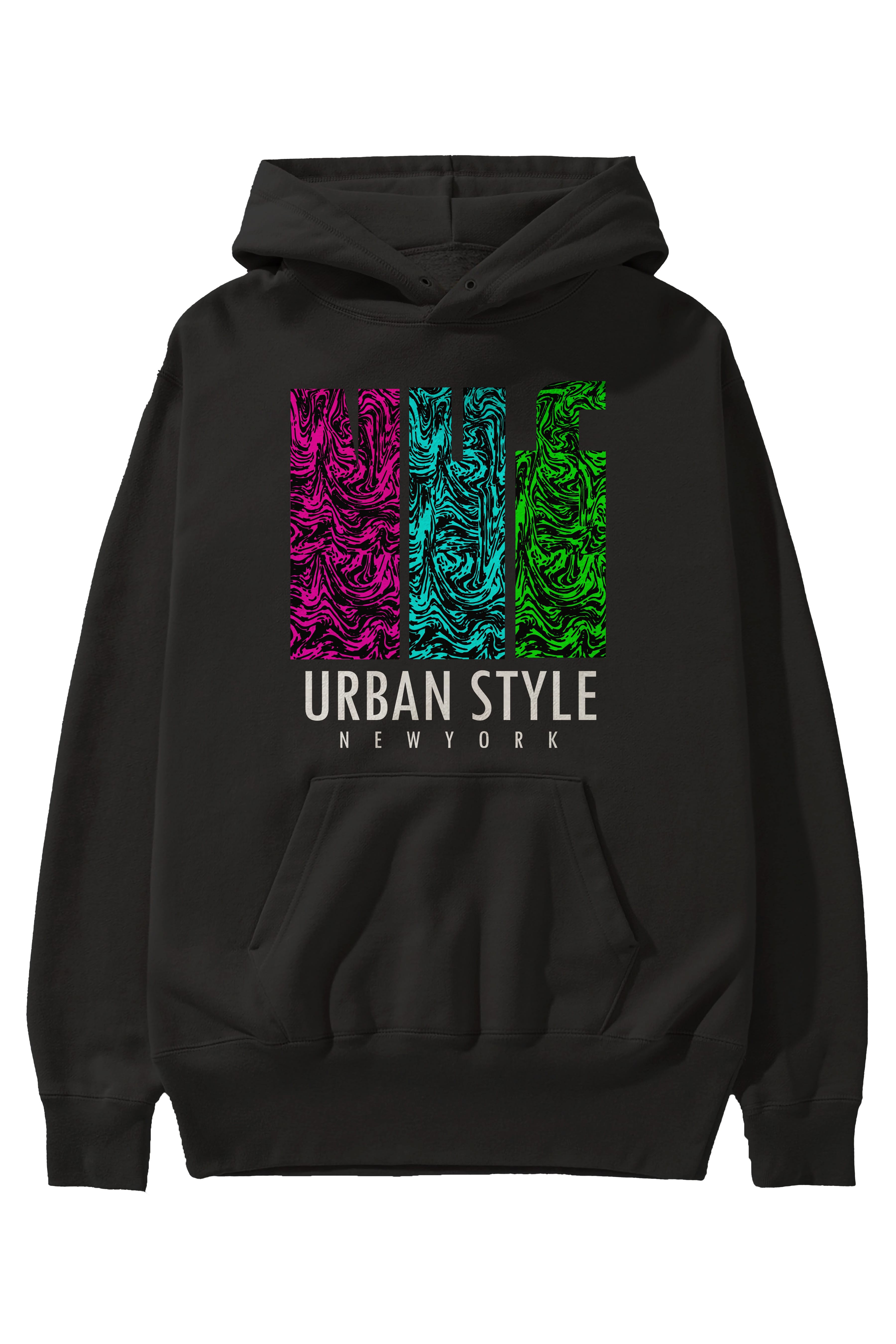 Urban Style Newyork Ön Baskılı Hoodie Oversize Kapüşonlu Sweatshirt Erkek Kadın Unisex