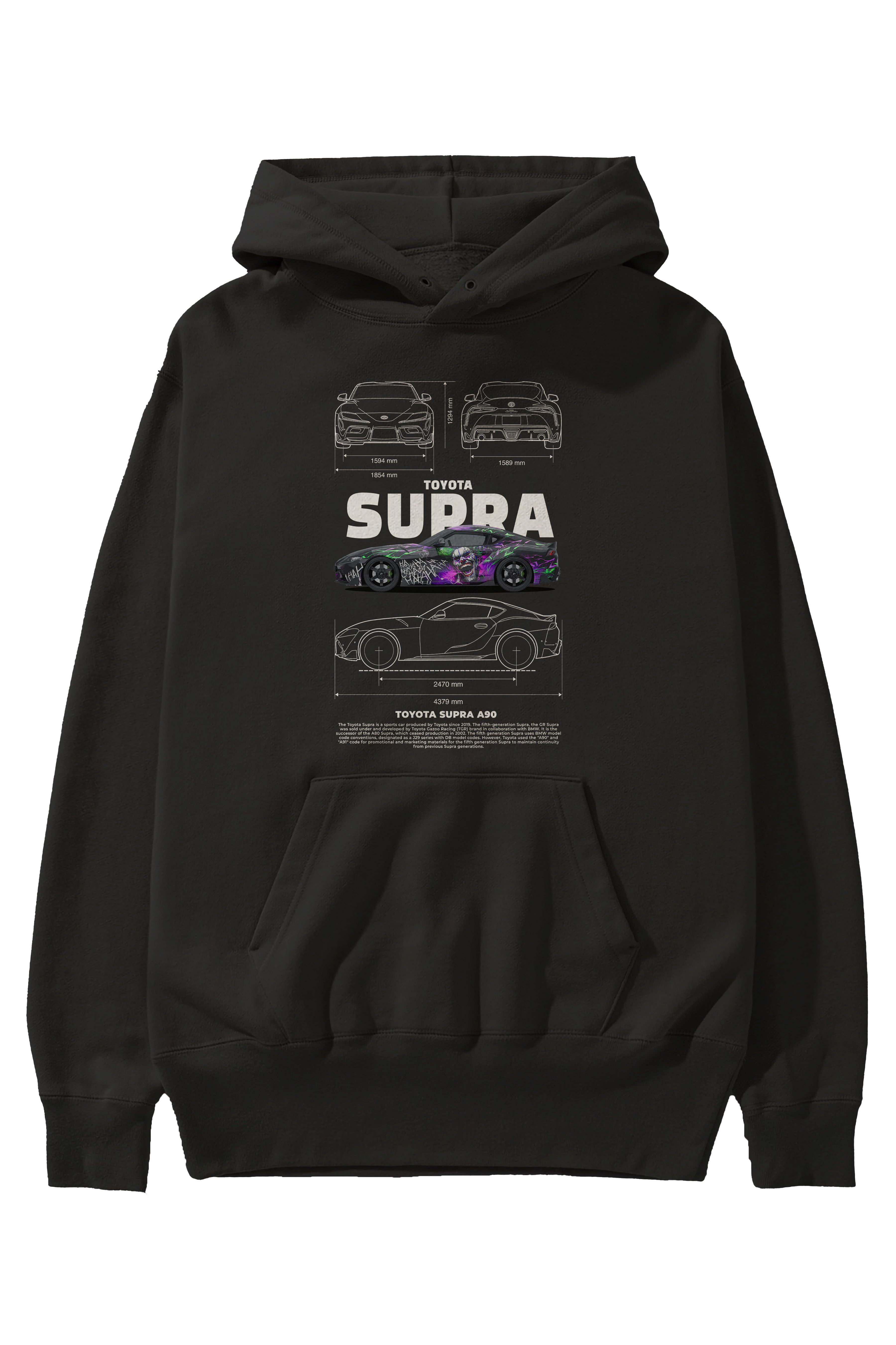 Toyota supra a90 1 Ön Baskılı Hoodie Oversize Kapüşonlu Sweatshirt Erkek Kadın Unisex