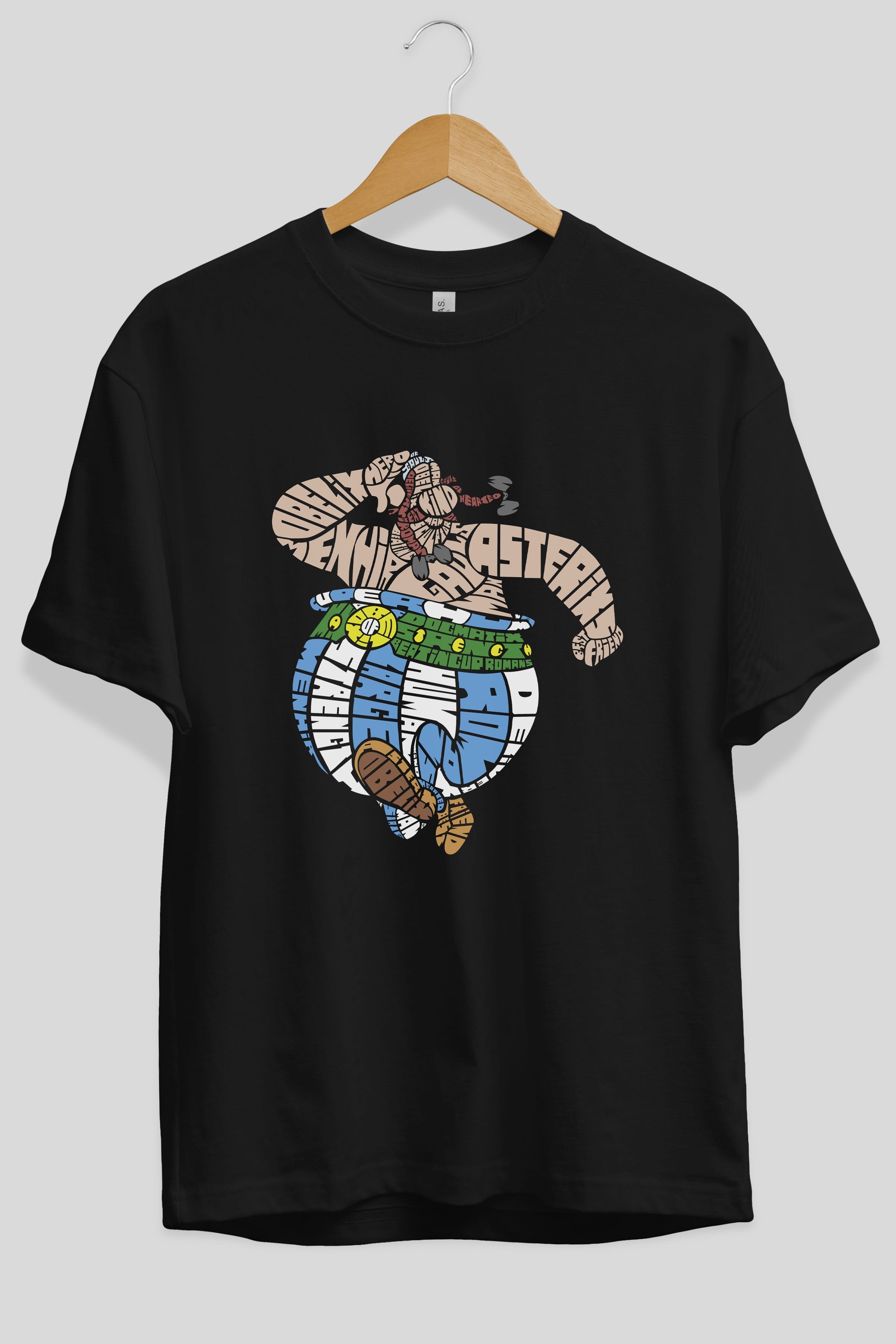 Obelix Ön Baskılı Oversize t-shirt %100 pamuk Erkek Kadın Unisex