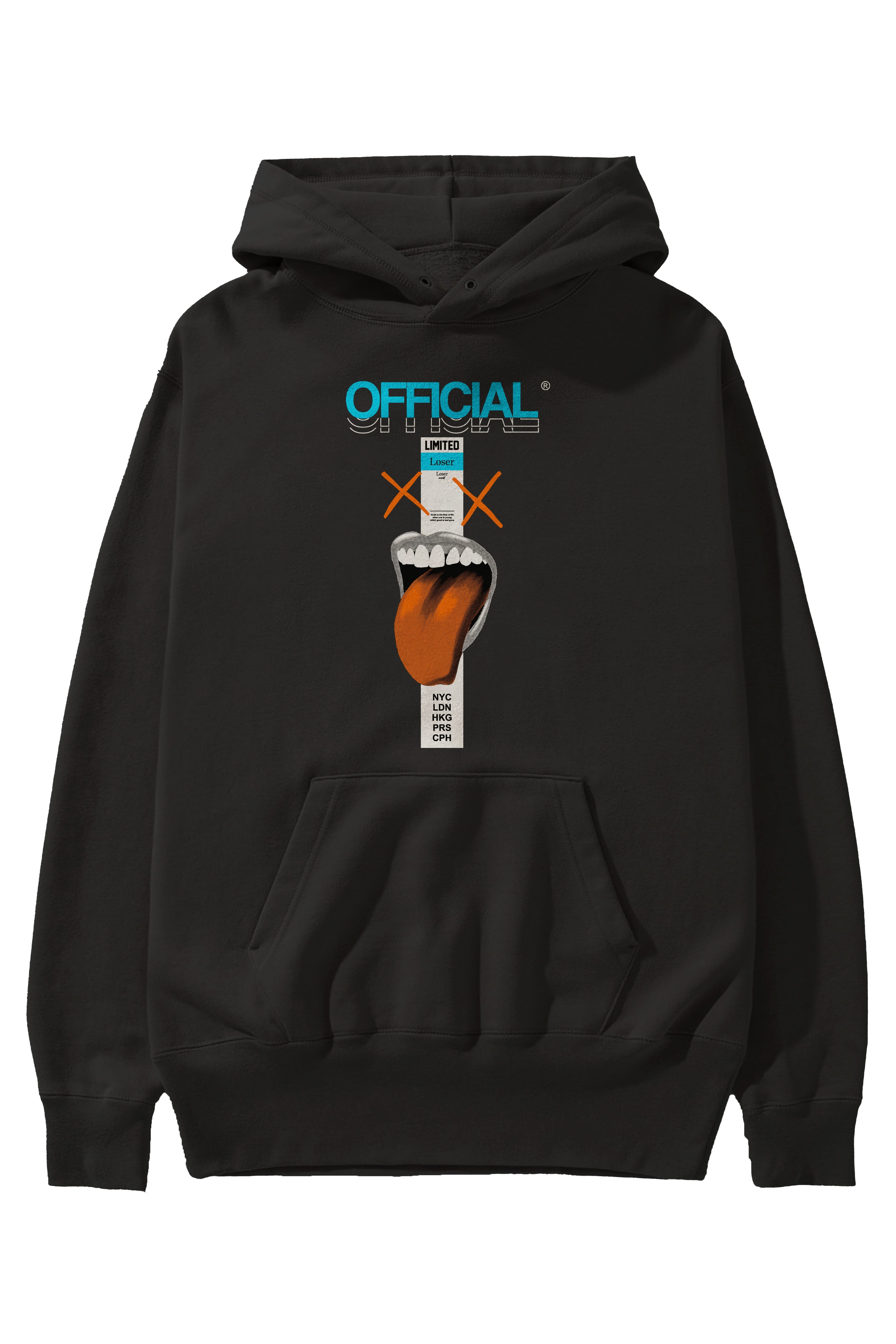 Official Loser Ön Baskılı Hoodie Oversize Kapüşonlu Sweatshirt Erkek Kadın Unisex