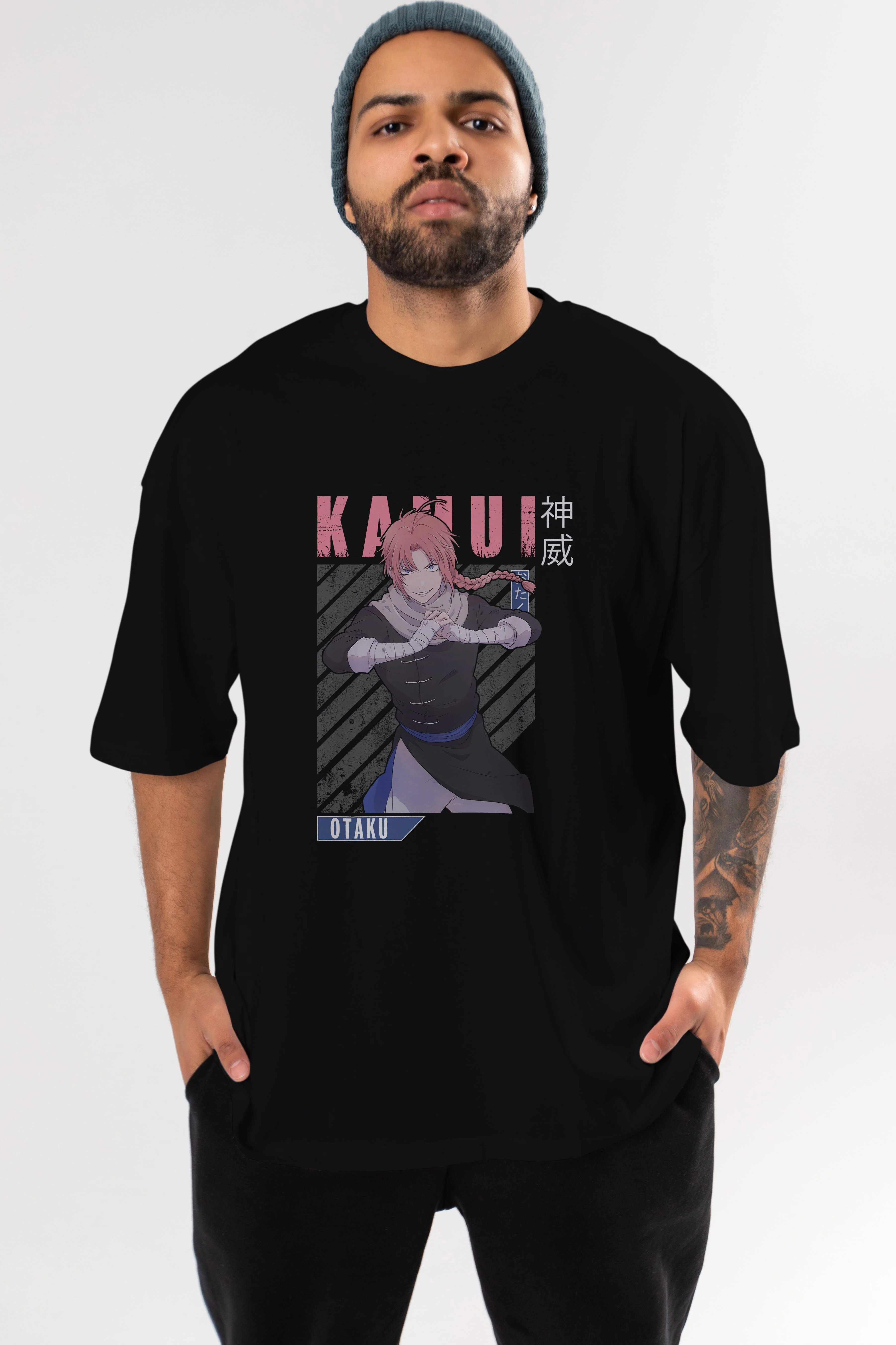 Kamui GINTAMA Anime Ön Baskılı Oversize t-shirt %100 pamuk Erkek Kadın Unisex