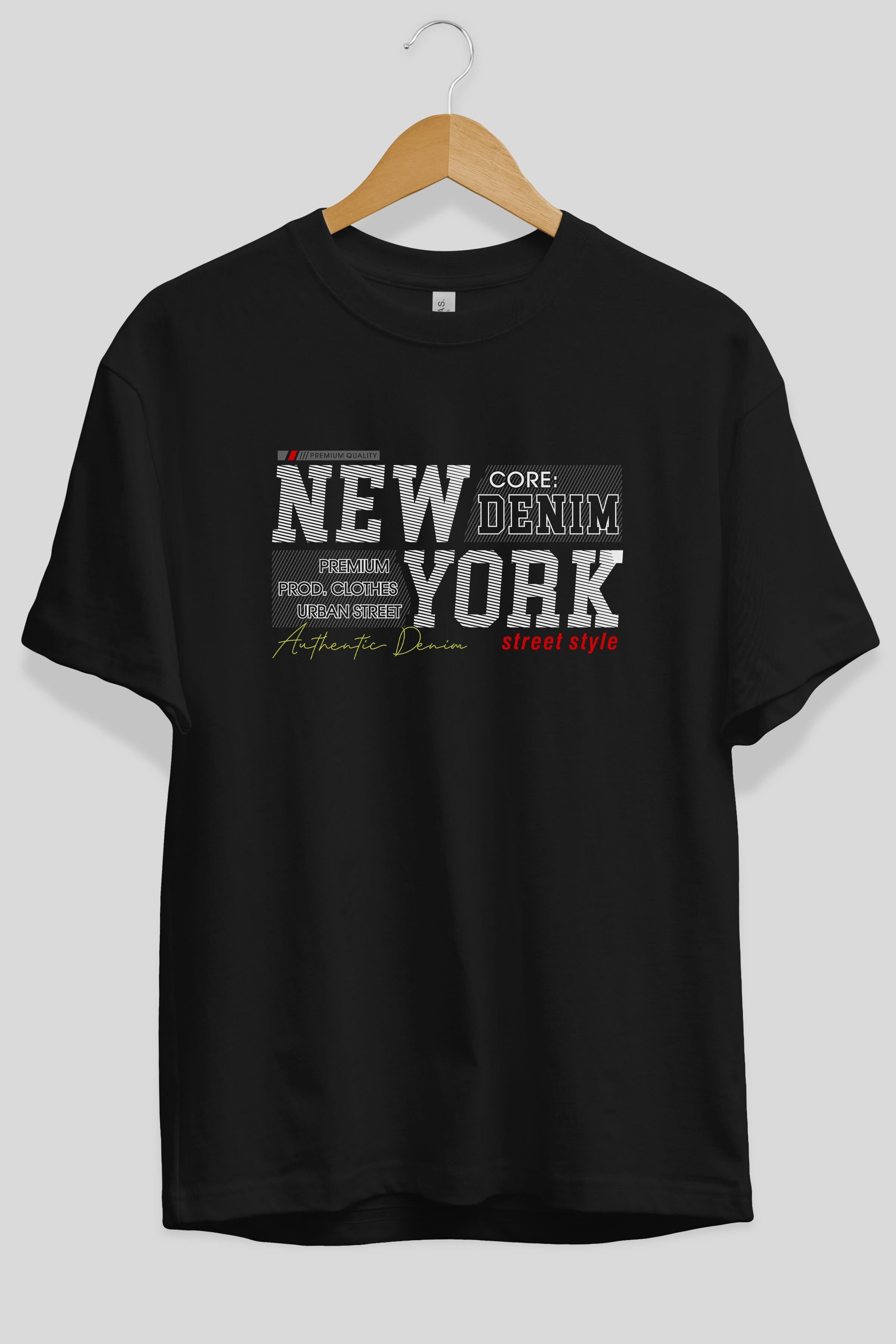 New York Street Ön Baskılı Oversize t-shirt Erkek Kadın Unisex