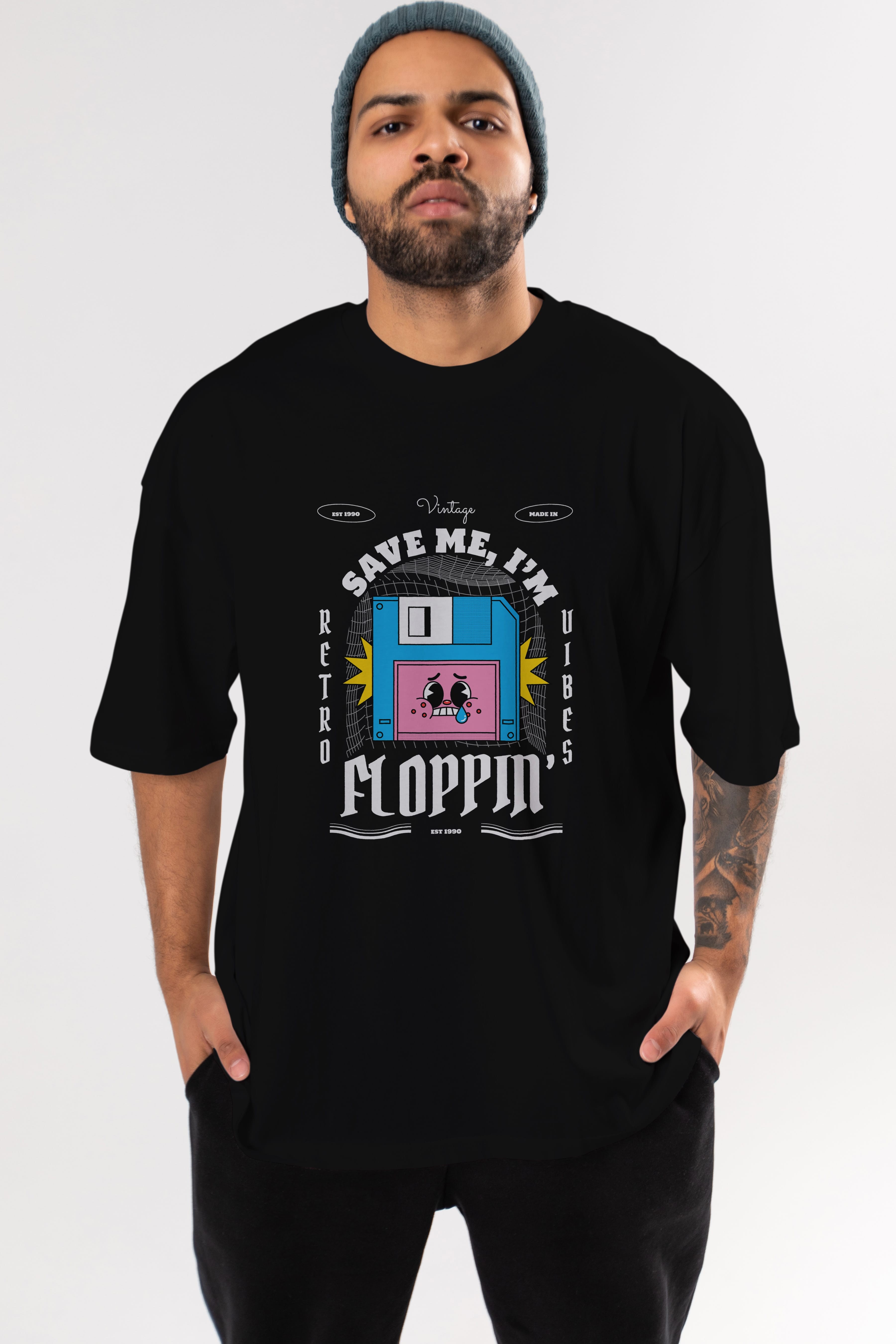 Save Me I am Floppin Ön Baskılı Oversize t-shirt Erkek Kadın Unisex