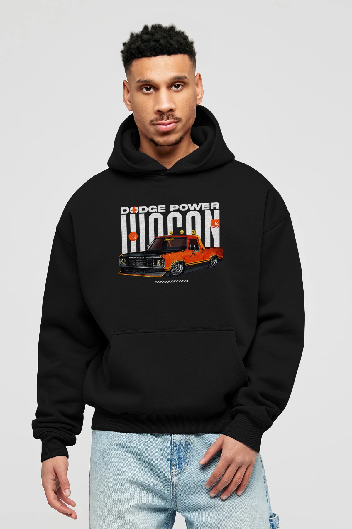 DODGE POWER WAGON Ön Baskılı Hoodie Oversize Kapüşonlu Sweatshirt Erkek Kadın Unisex