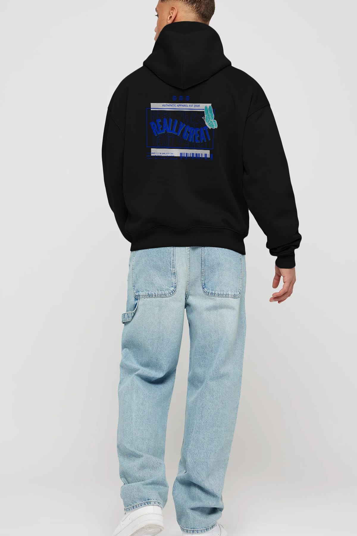 Really Great Yazılı Arka Baskılı Oversize Hoodie Kapüşonlu Sweatshirt Erkek Kadın Unisex