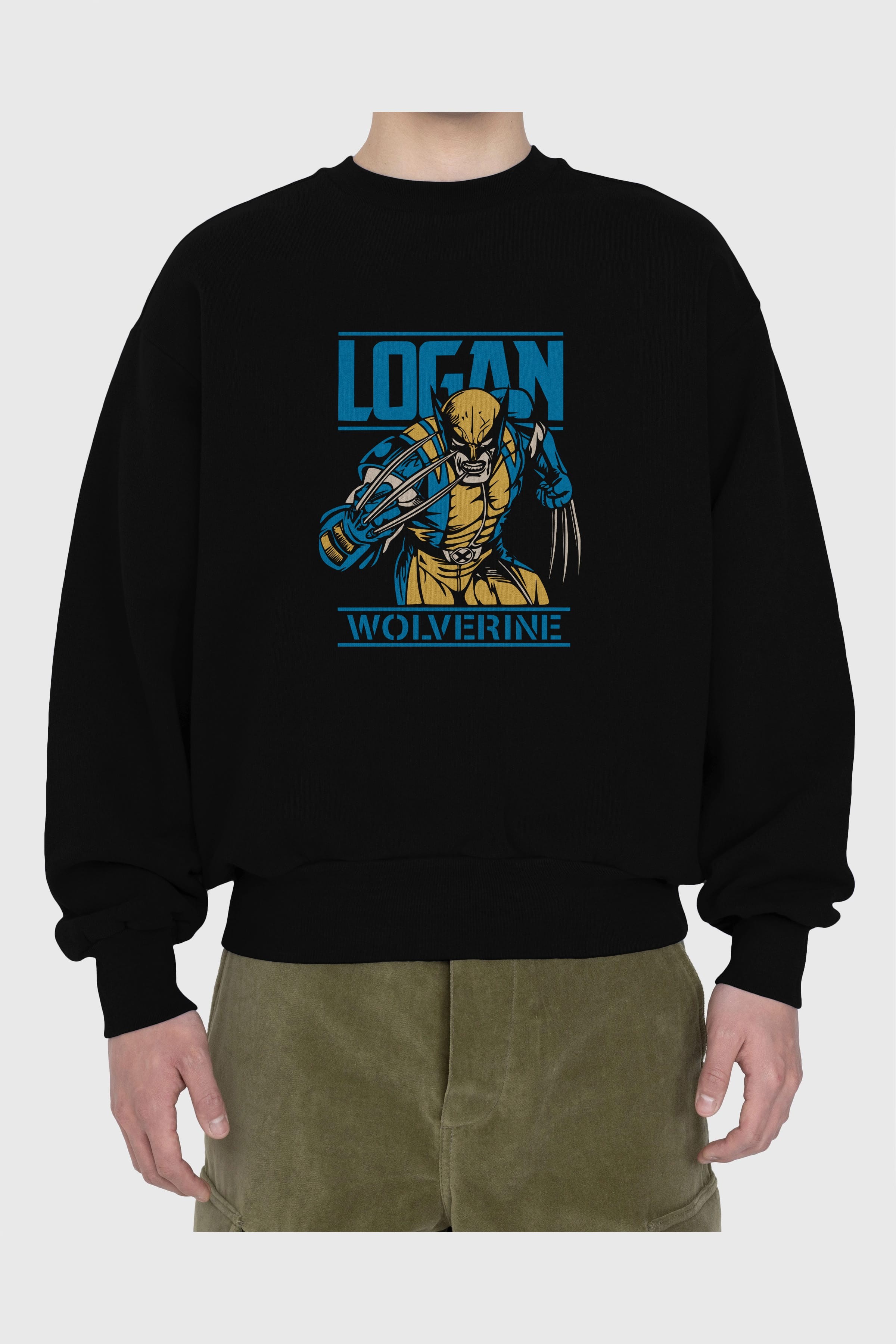 Wolverine Logan Ön Baskılı Oversize Sweatshirt Erkek Kadın Unisex