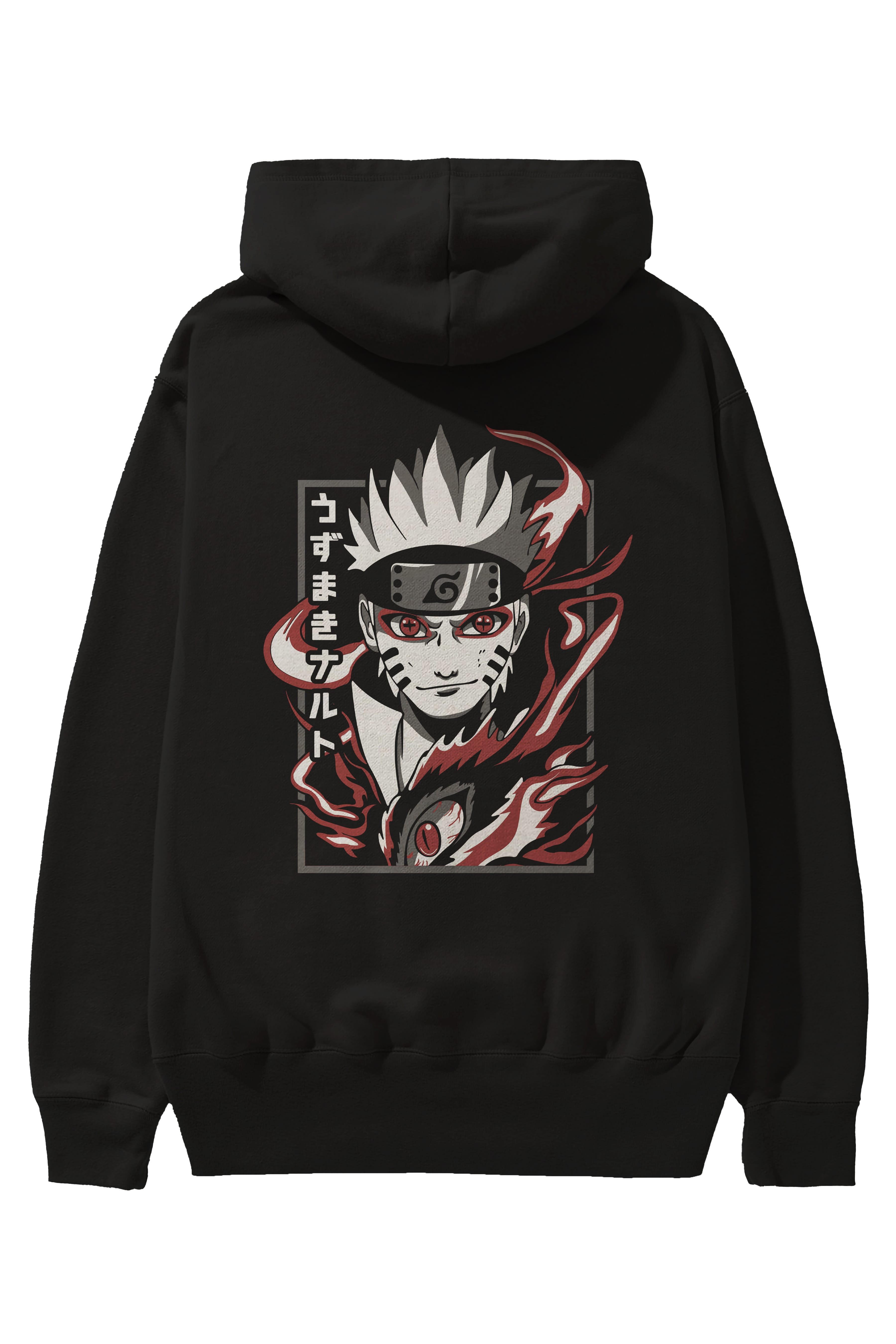 NarutoMod Anime Arka Baskılı Hoodie Oversize Kapüşonlu Sweatshirt Erkek Kadın Unisex