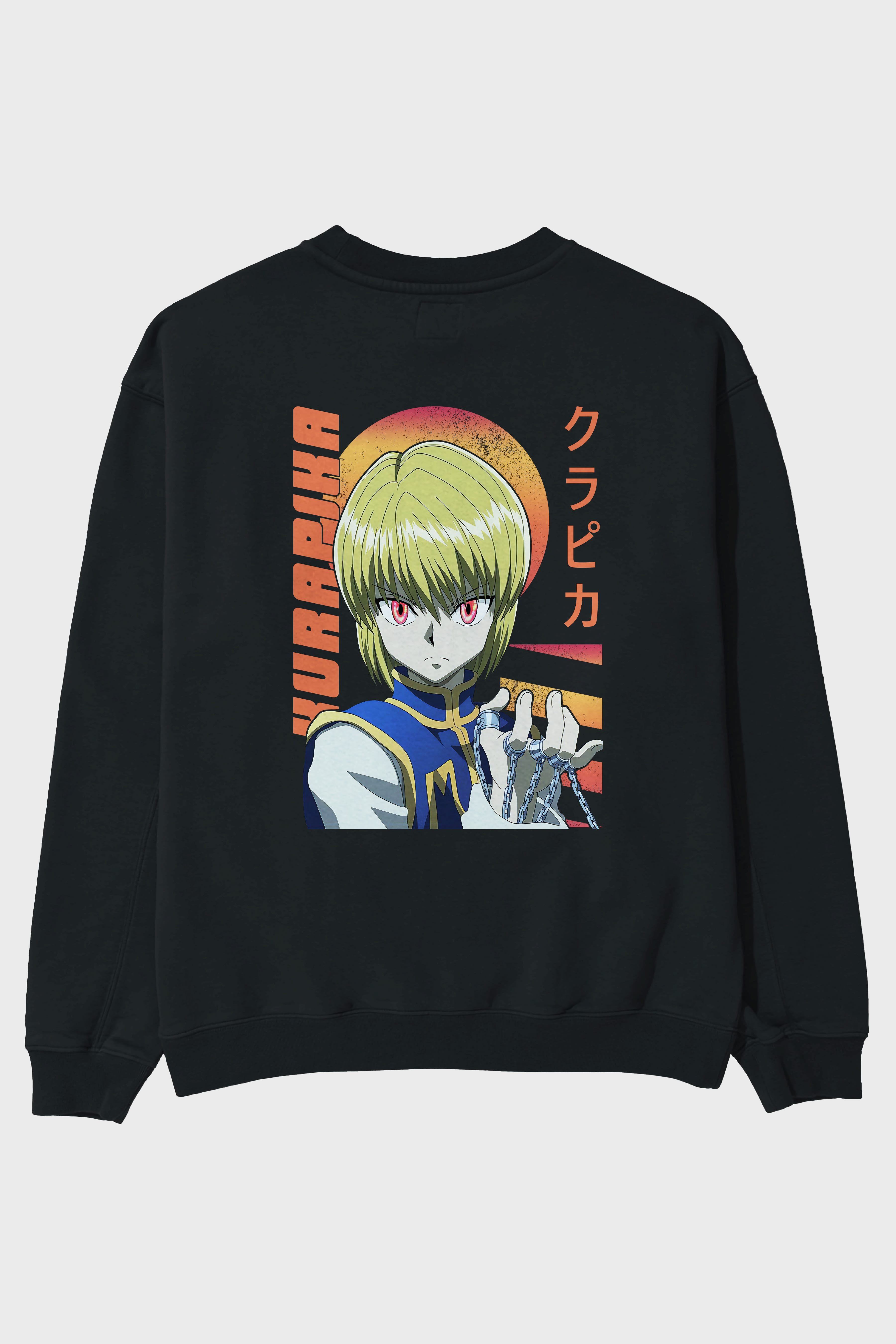 Kurapika 5 (2) Anime Arka Baskılı Oversize Sweatshirt Erkek Kadın Unisex