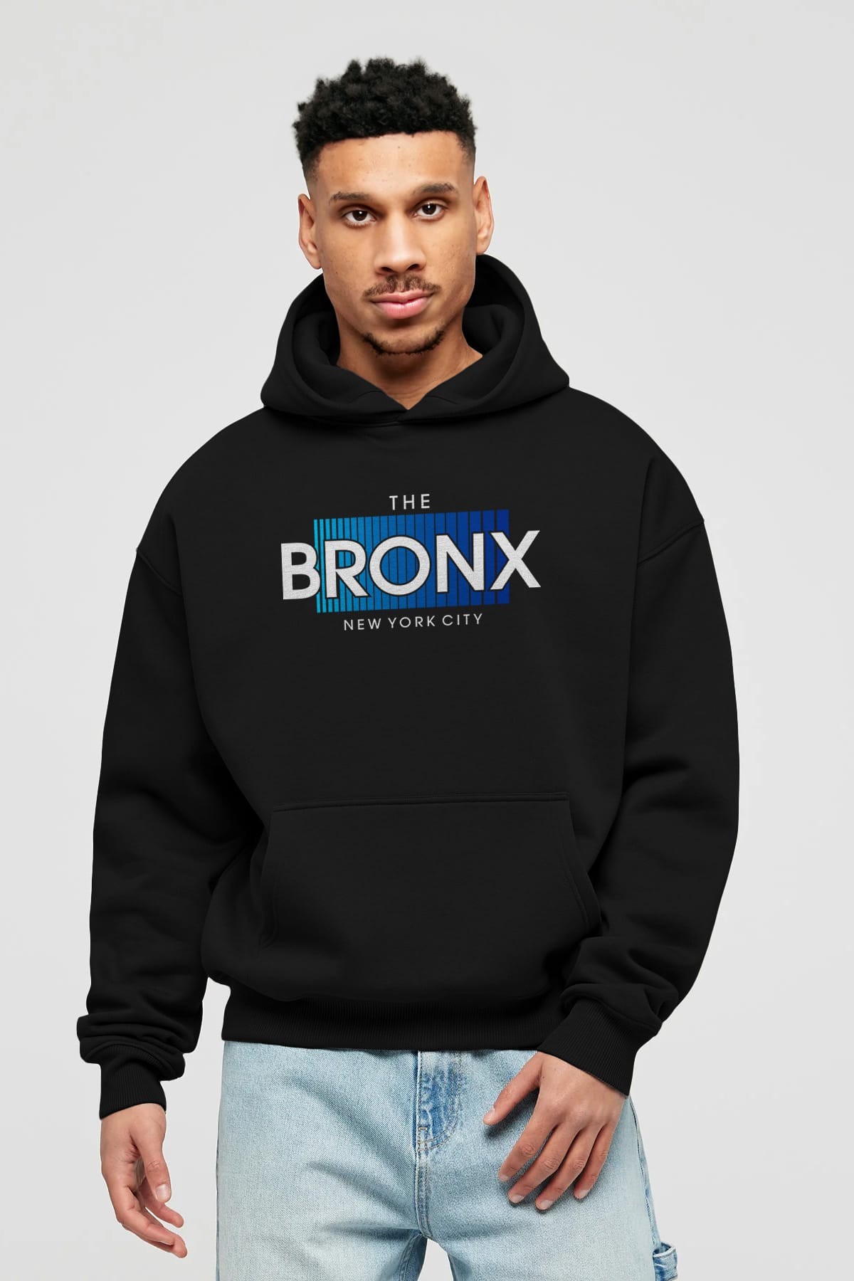 The Bronx Ön Baskılı Oversize Hoodie Kapüşonlu Sweatshirt Erkek Kadın Unisex