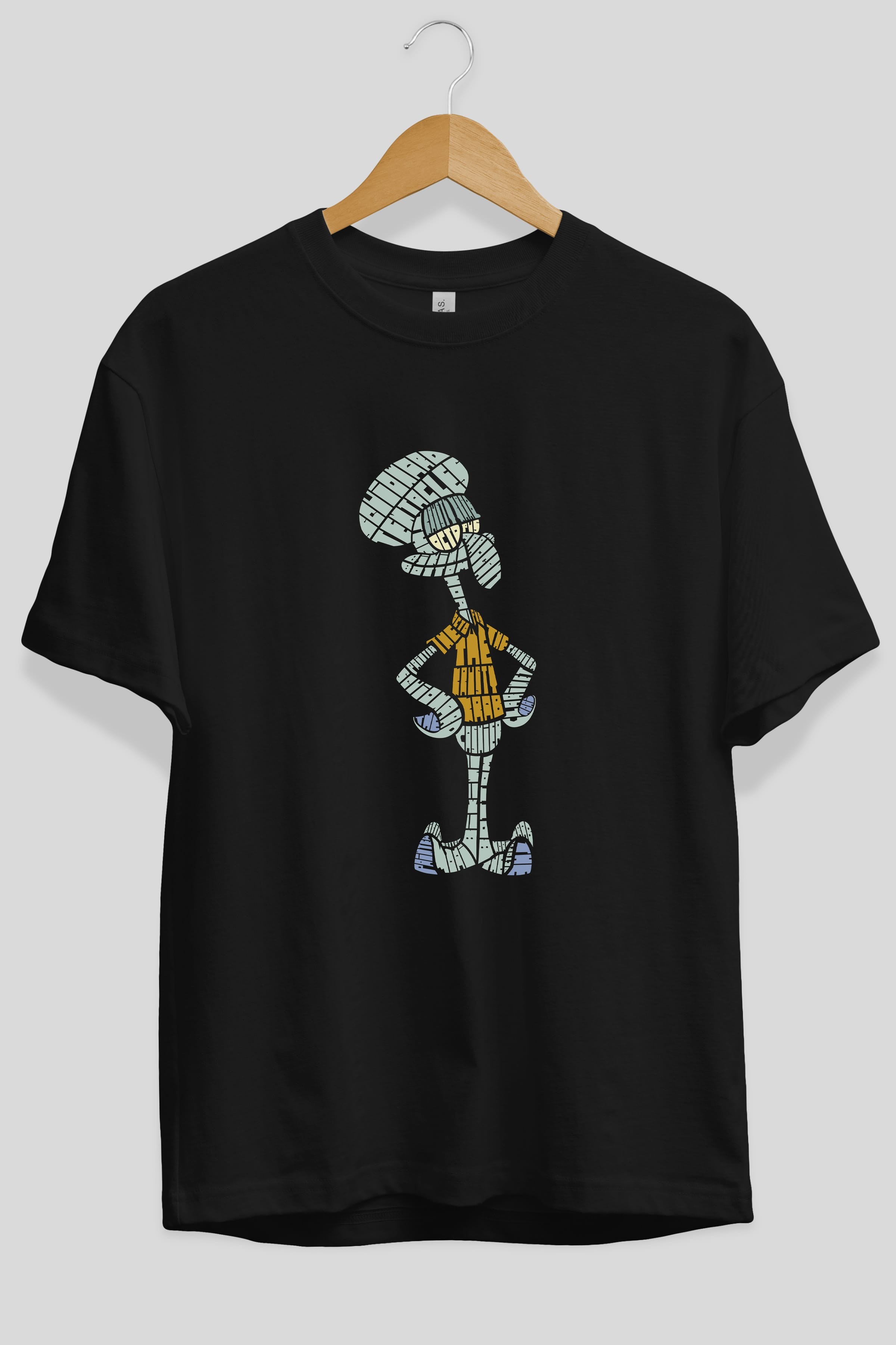 Squidward Ön Baskılı Oversize t-shirt %100 pamuk Erkek Kadın Unisex