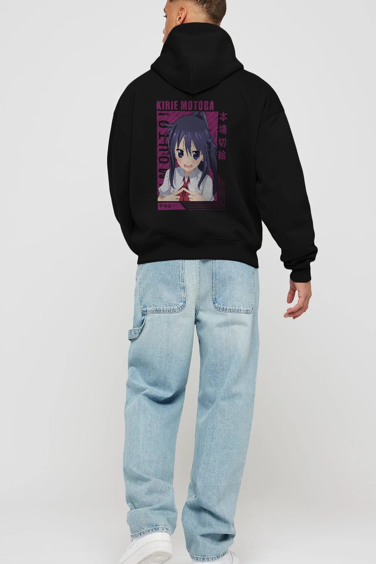 Kirie Motoba 4 Anime Arka Baskılı Hoodie Oversize Kapüşonlu Sweatshirt Erkek Kadın Unisex