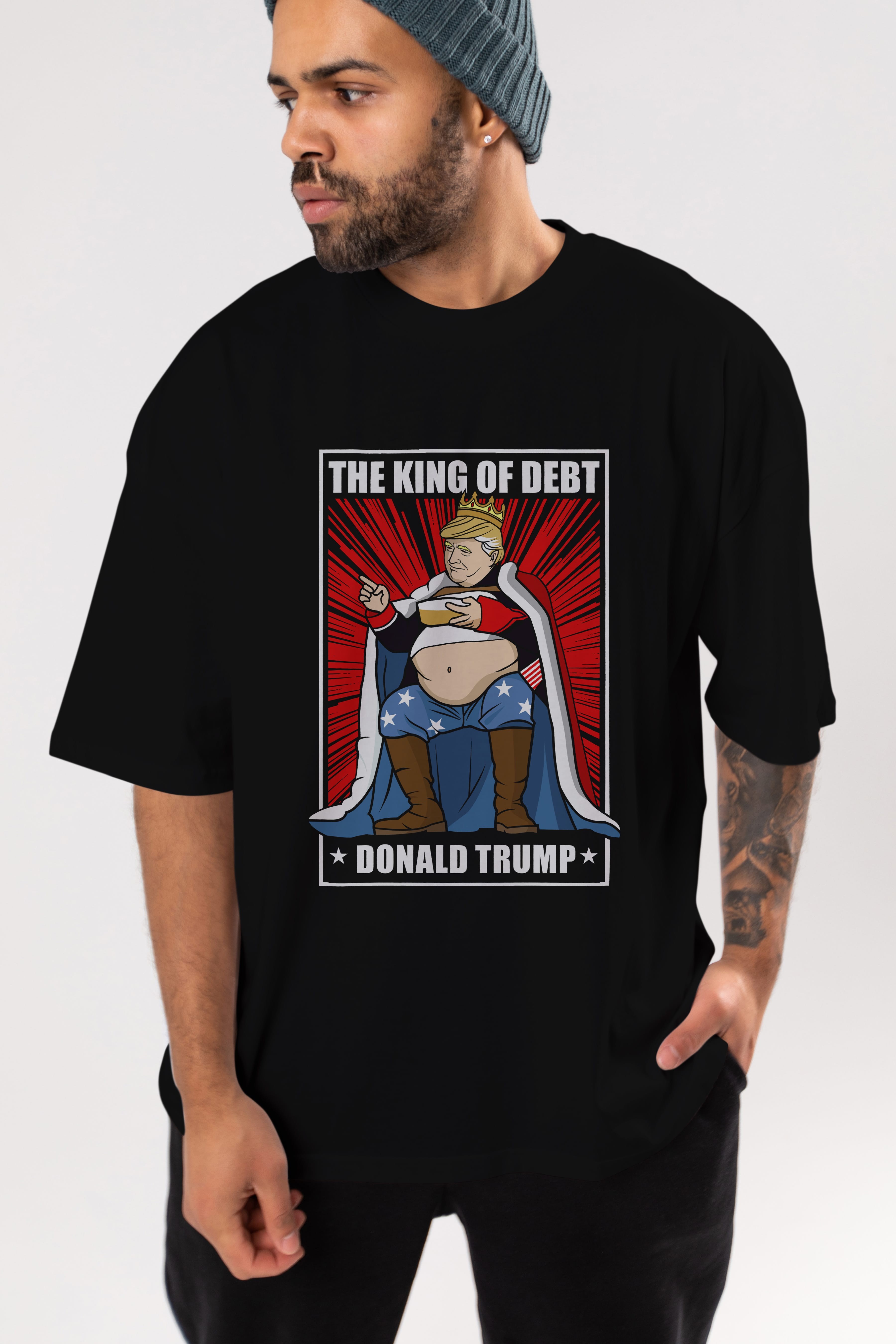 Trump King Ön Baskılı Oversize t-shirt Erkek Kadın Unisex %100 Pamuk tişort