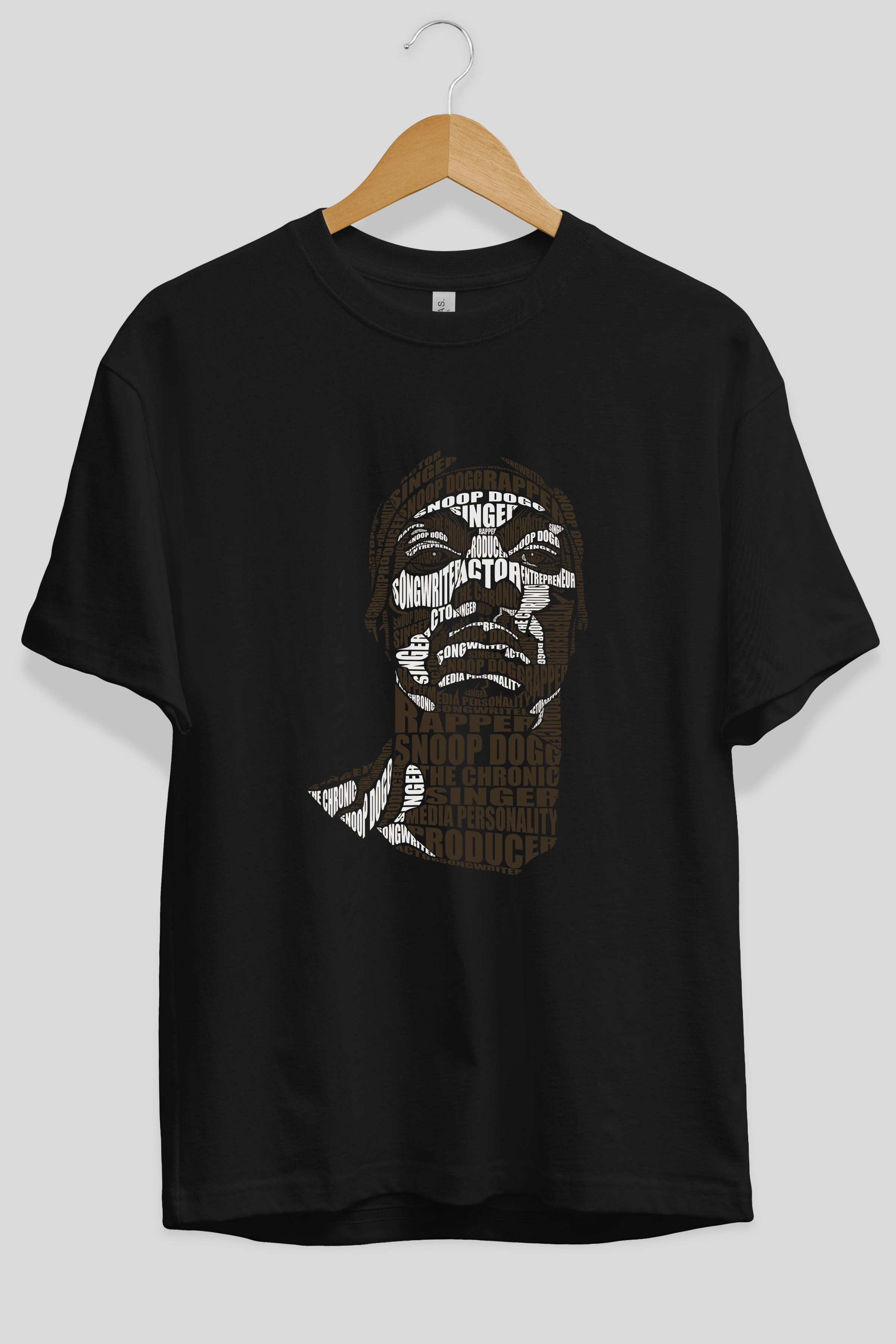 Snoop Dogg Calligram Ön Baskılı Oversize t-shirt %100 pamuk Erkek Kadın Unisex