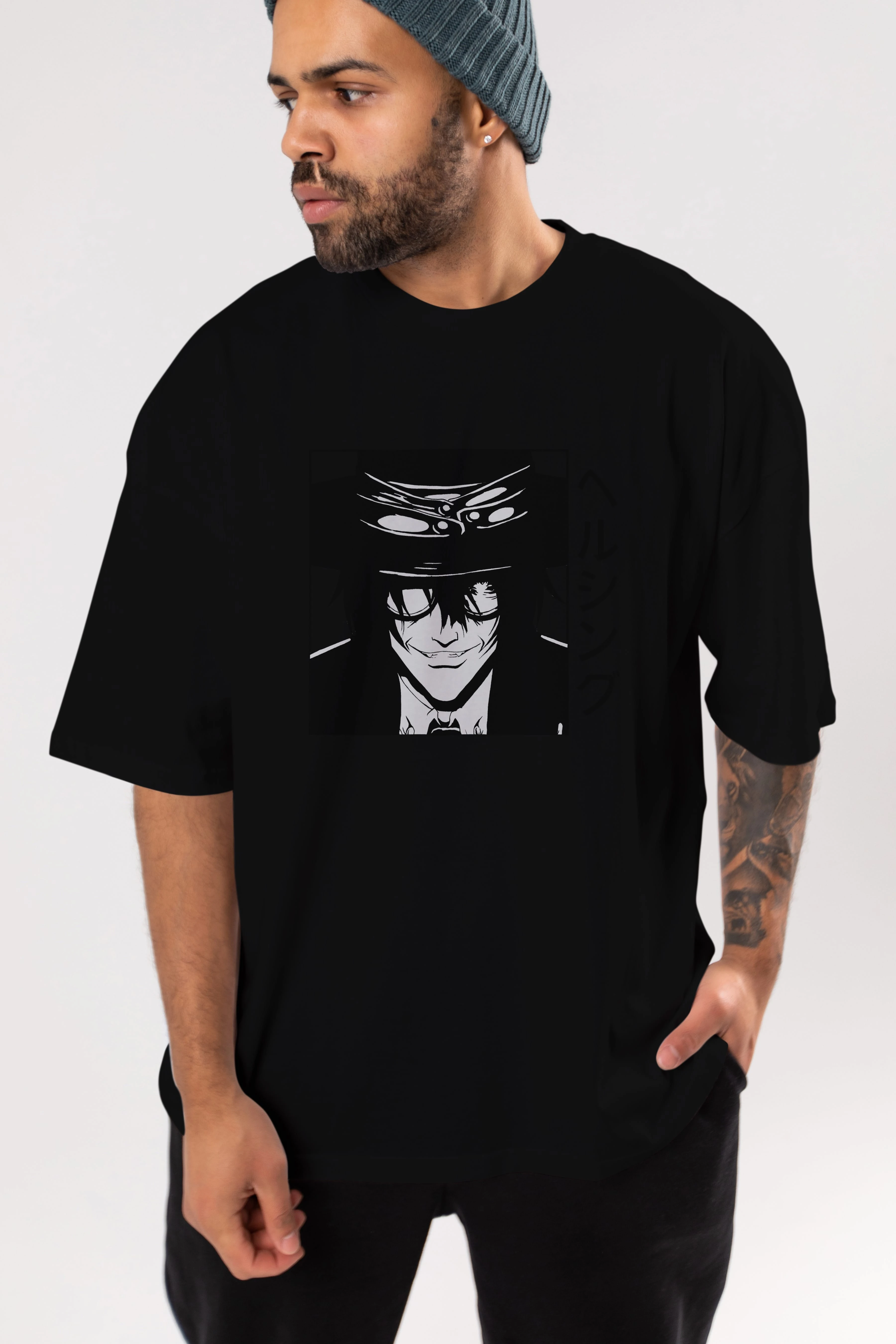 Alucard 1 Anime Ön Baskılı Oversize t-shirt %100 pamuk Erkek Kadın Unisex