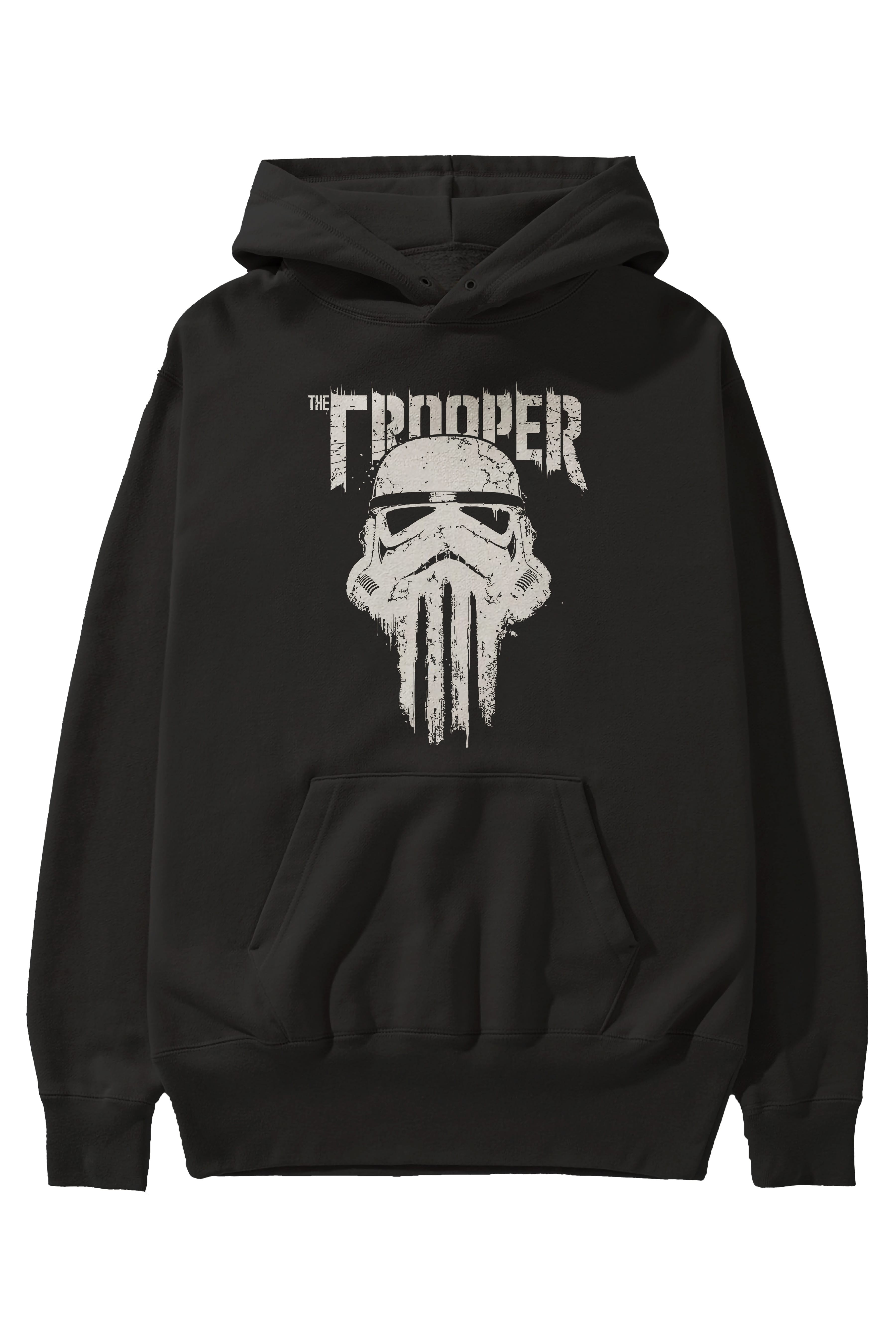 The Trooper Ön Baskılı Hoodie Oversize Kapüşonlu Sweatshirt Erkek Kadın Unisex