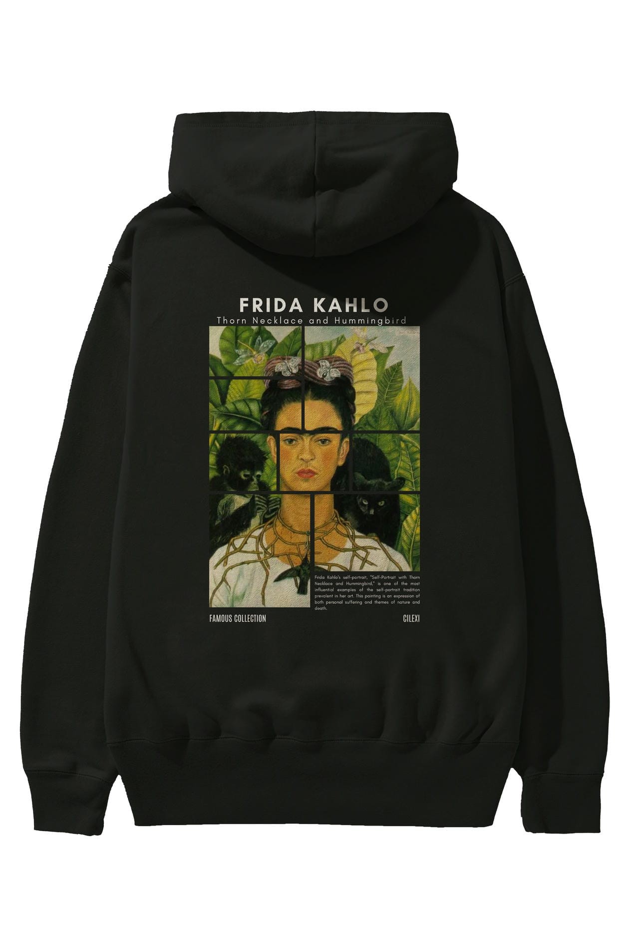 Frida Kahlo Arka Baskılı Hoodie Oversize Kapüşonlu Sweatshirt Erkek Kadın