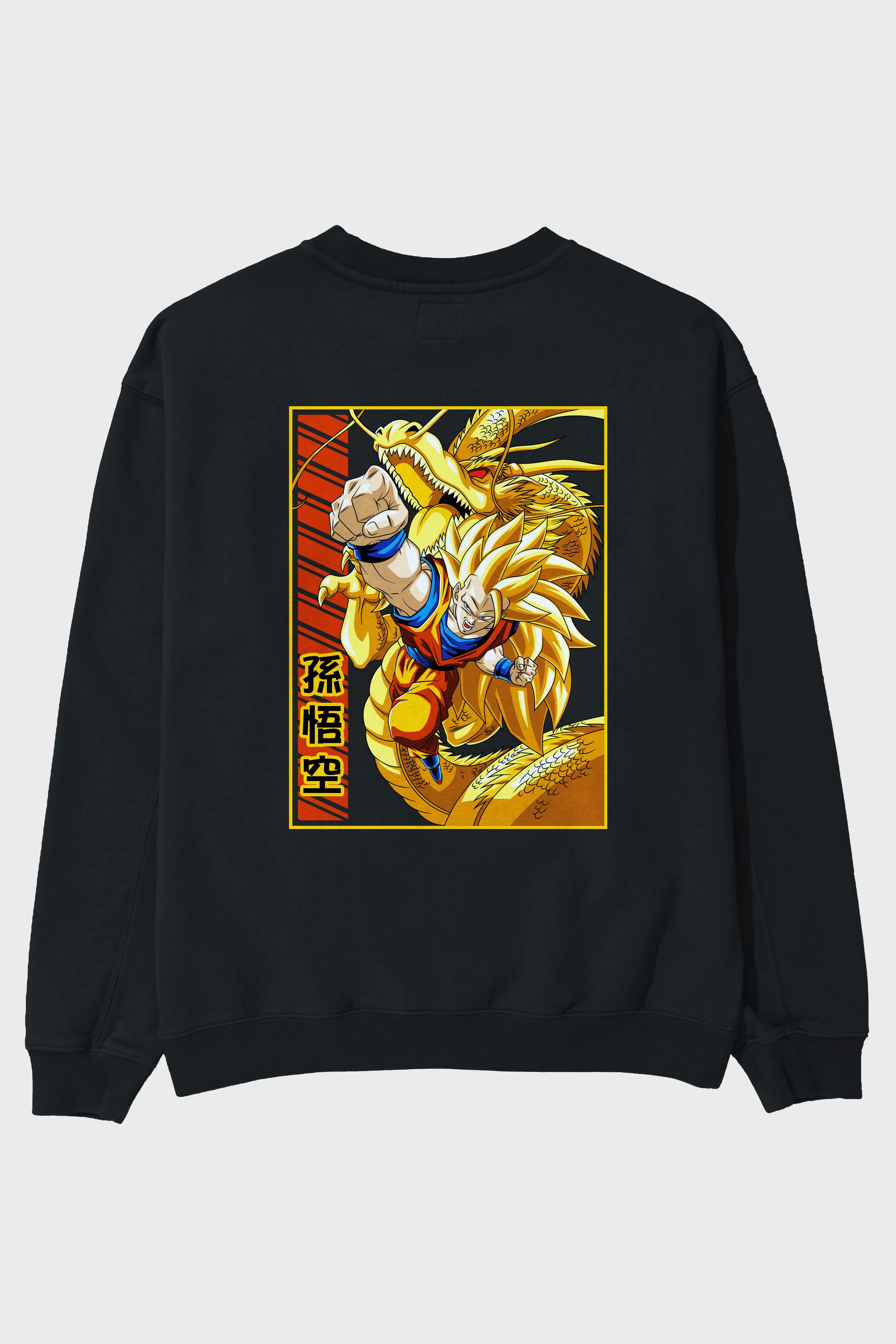 DragonBall Goku Anime Arka Baskılı Oversize Sweatshirt Erkek Kadın Unisex