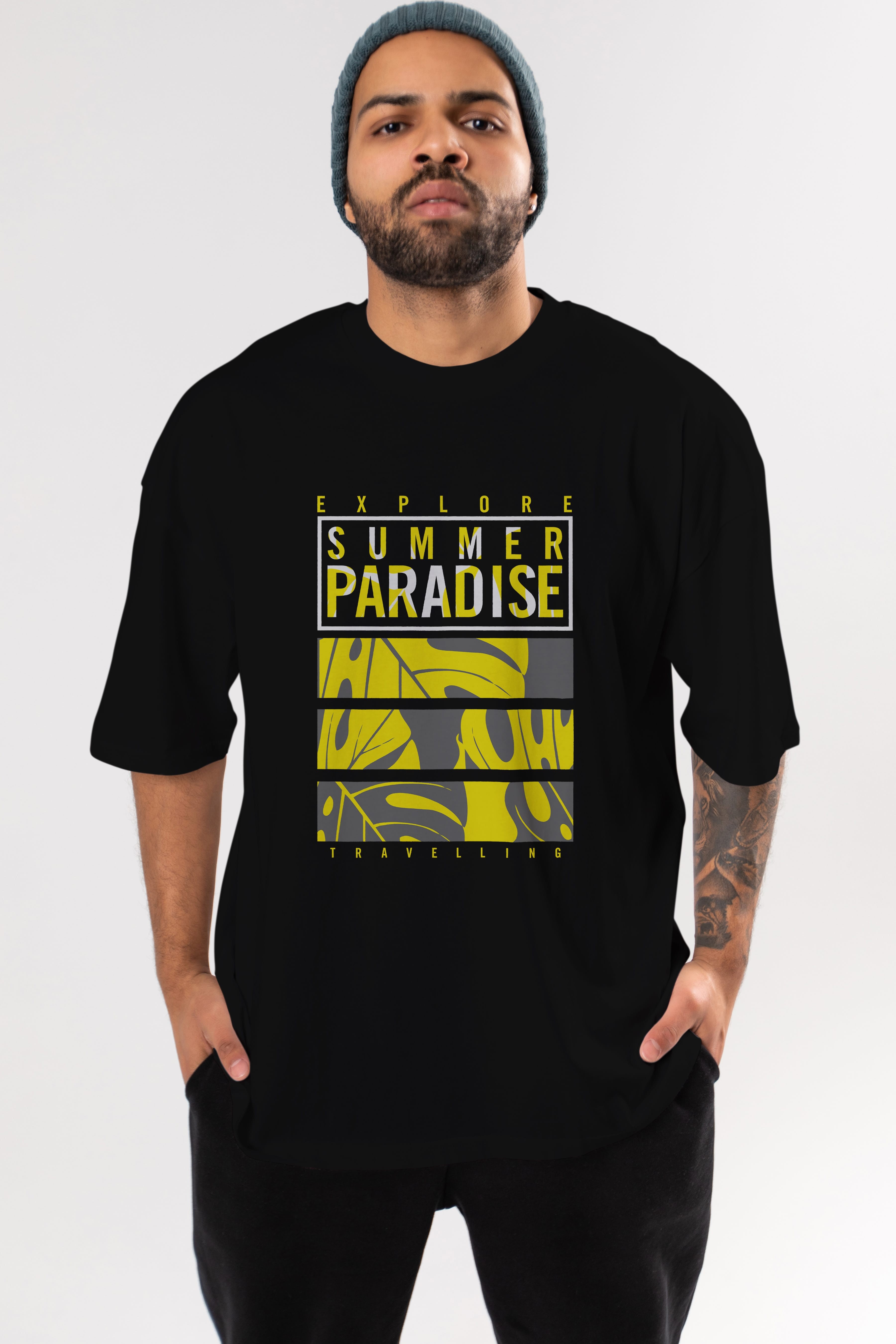 Summer Paradise Ön Baskılı Oversize t-shirt Erkek Kadın Unisex