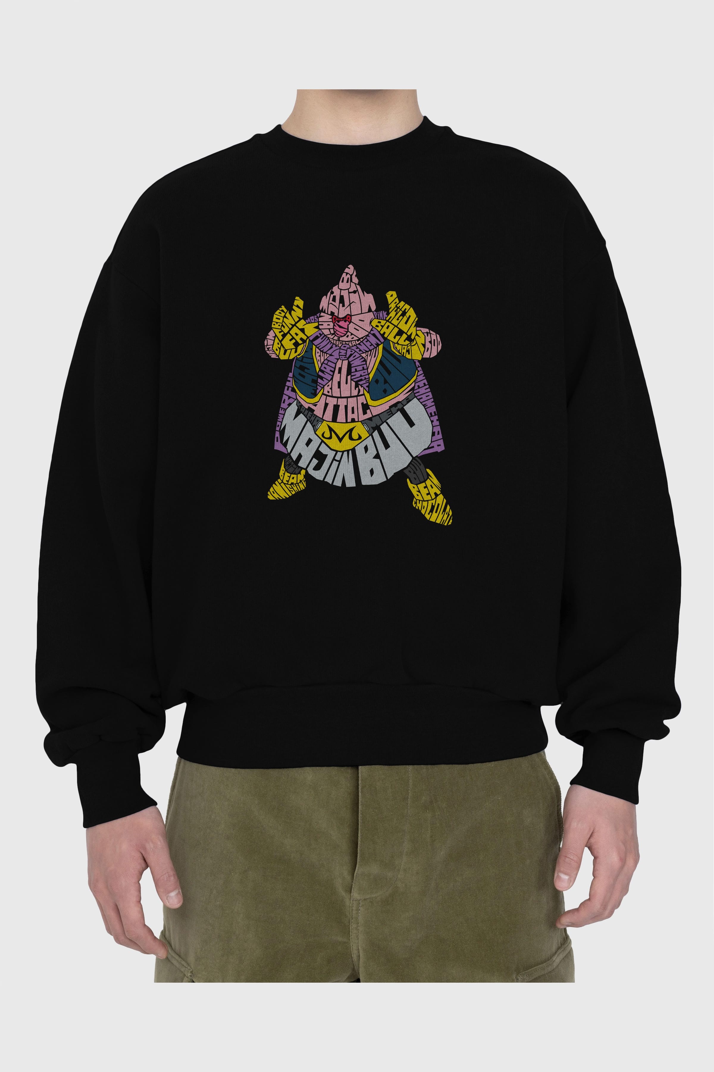 Majin Buu Ön Baskılı Oversize Sweatshirt Erkek Kadın Unisex