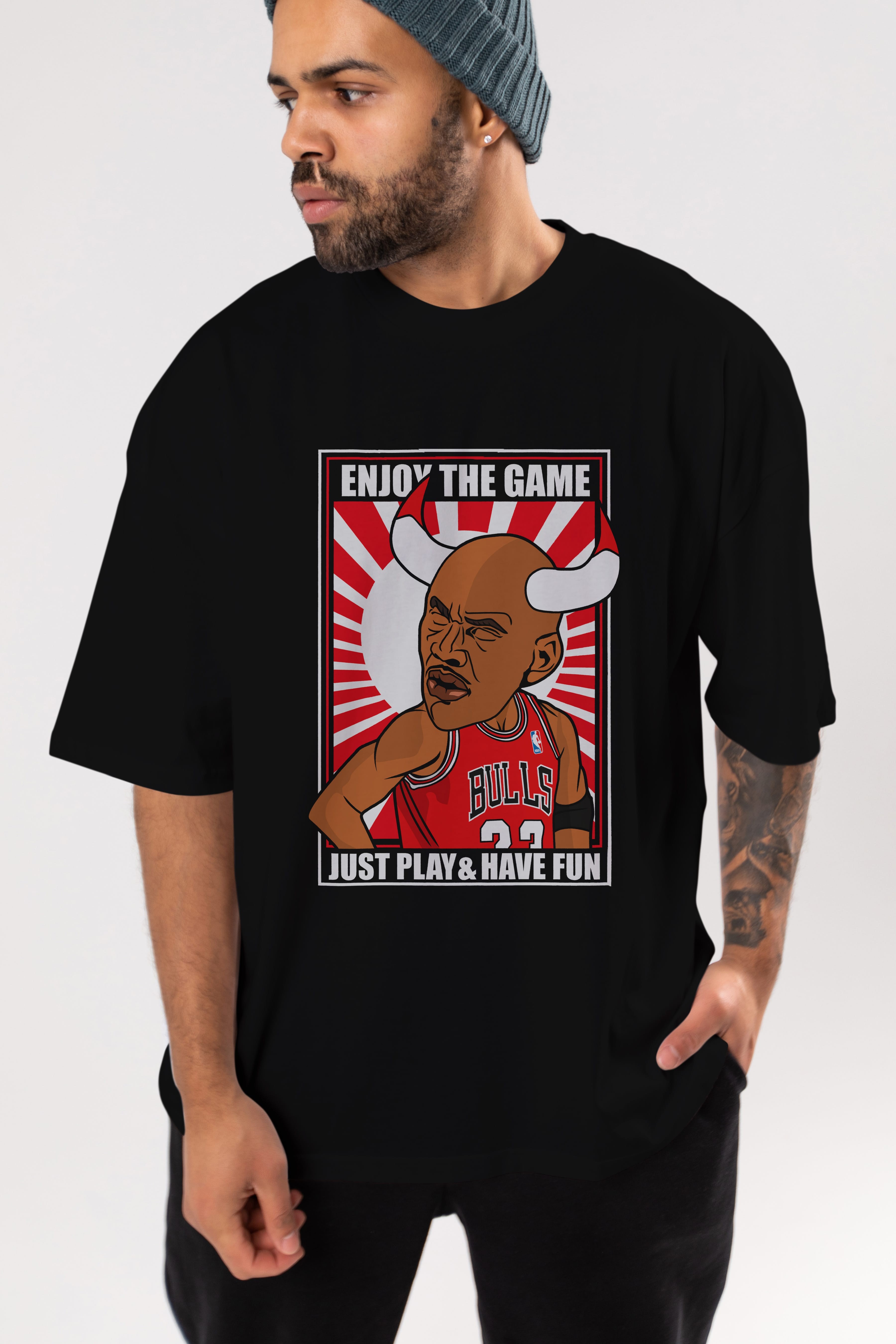 Michael Jordan Ön Baskılı Oversize t-shirt Erkek Kadın Unisex %100 Pamuk tişort