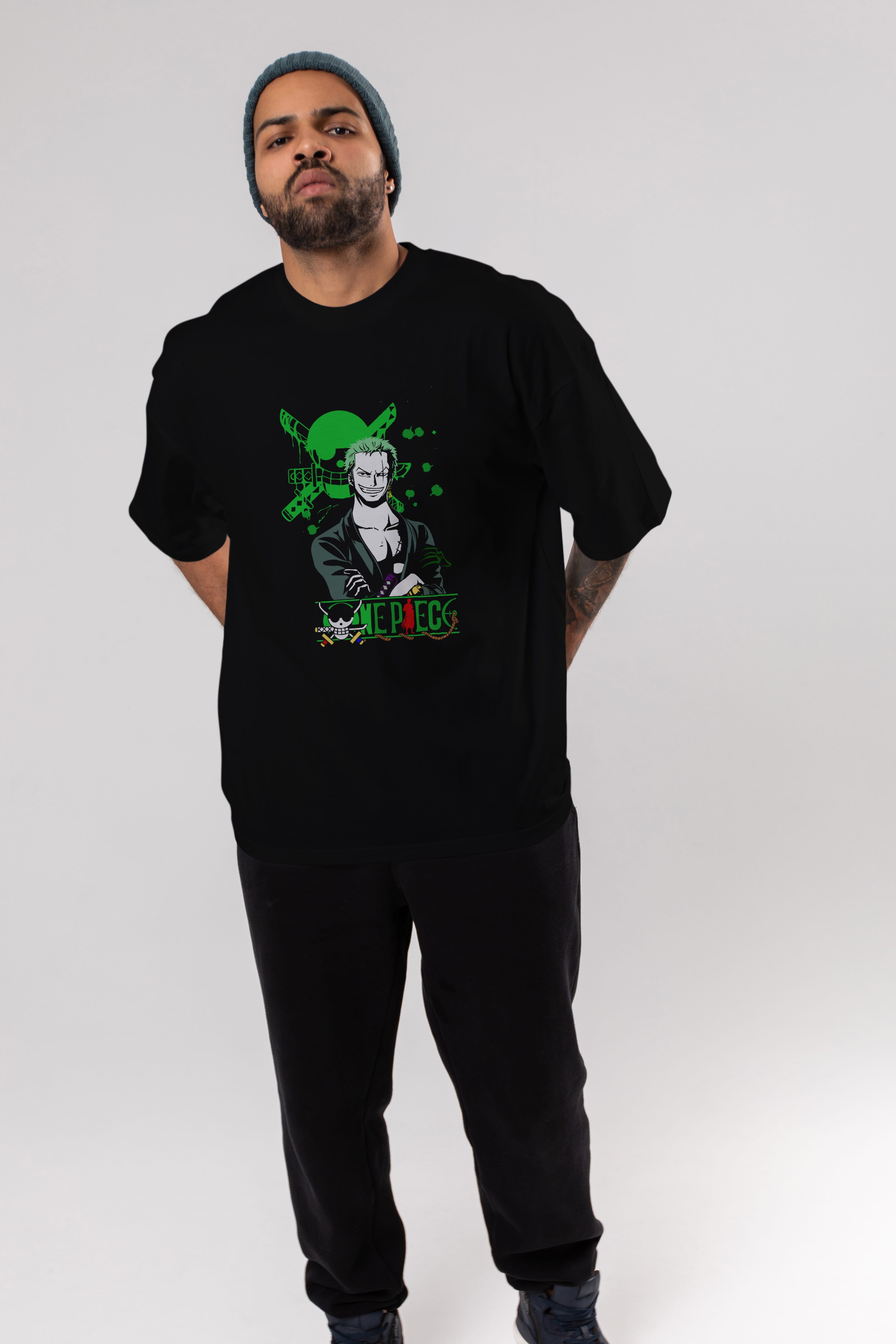 Roronoa Zoro 2 Anime Ön Baskılı Oversize t-shirt Erkek Kadın Unisex