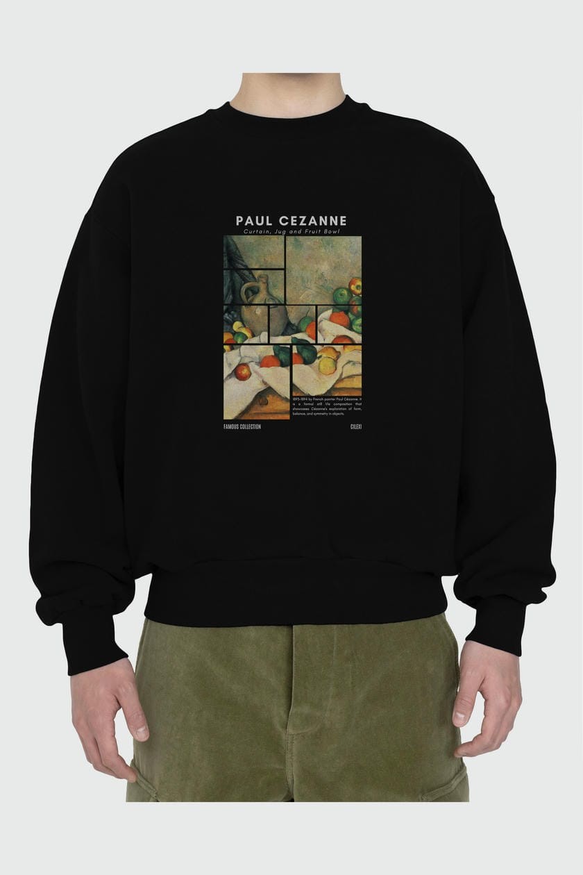 Paul Cezanne Curtain ön Baskılı Oversize Sweatshirt Erkek Kadın Unisex