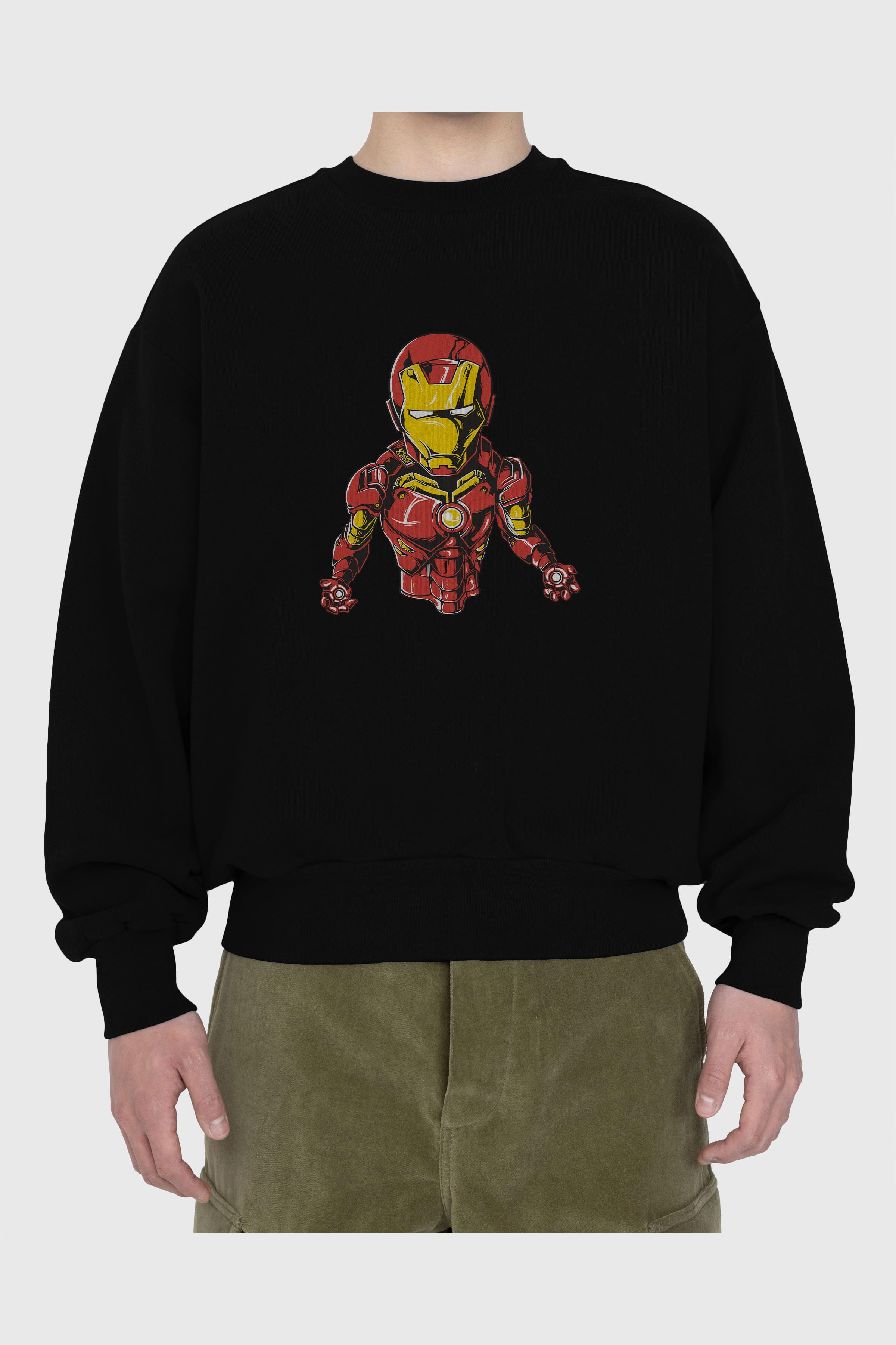 iron Man Ön Baskılı Oversize Sweatshirt Erkek Kadın Unisex