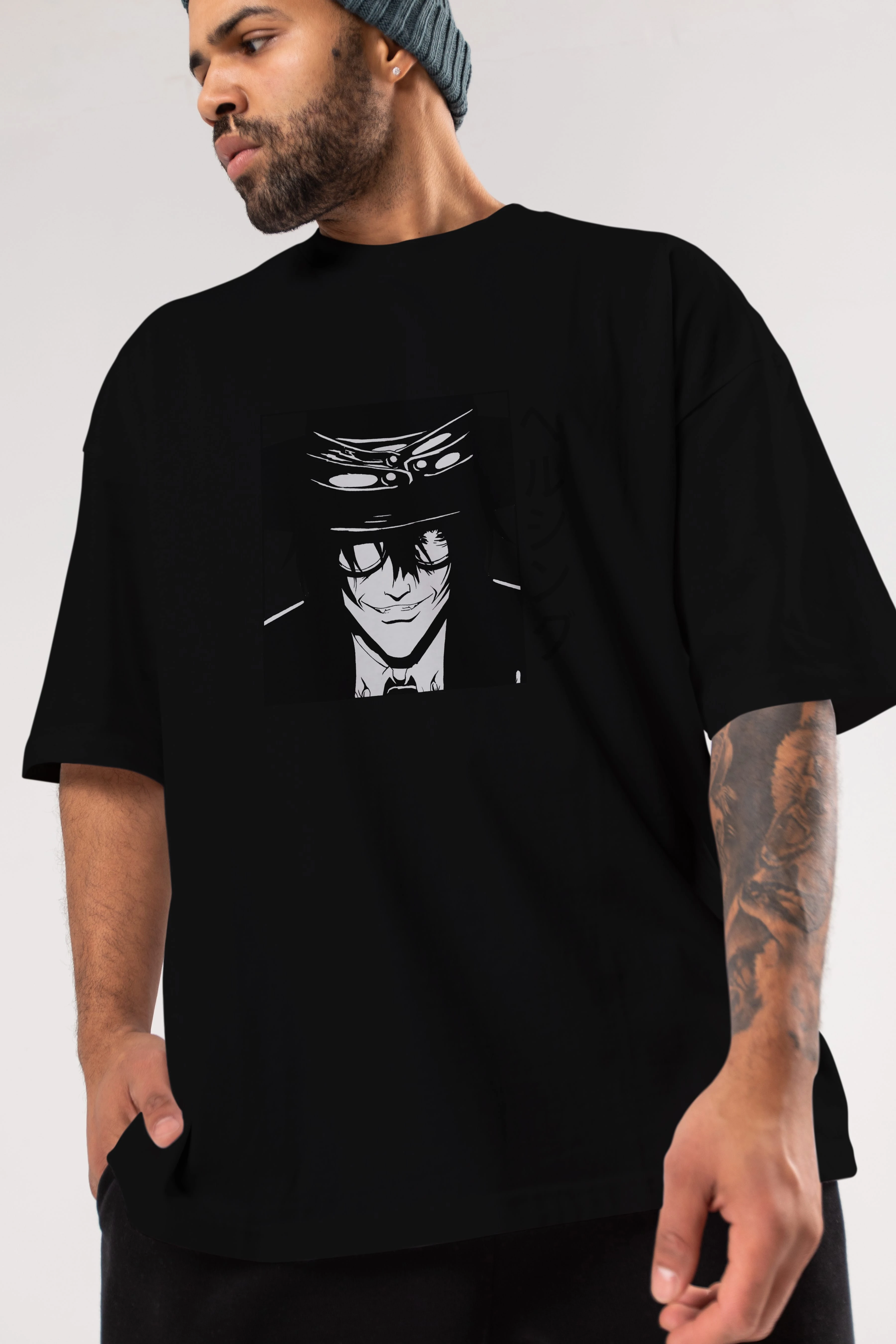 Alucard 1 Anime Ön Baskılı Oversize t-shirt %100 pamuk Erkek Kadın Unisex