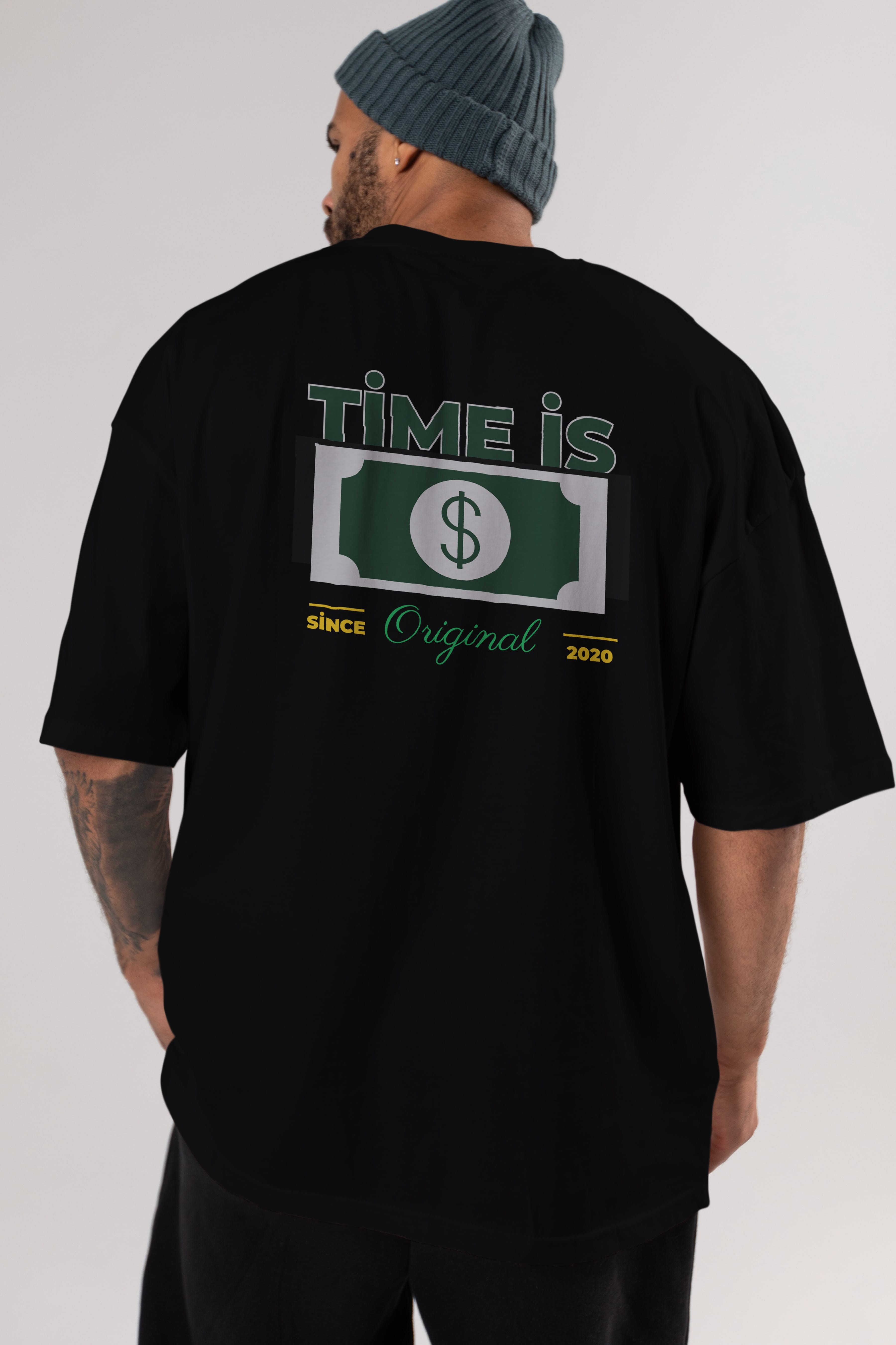 Time is Original Arka Baskılı Oversize t-shirt Erkek Kadın Unisex