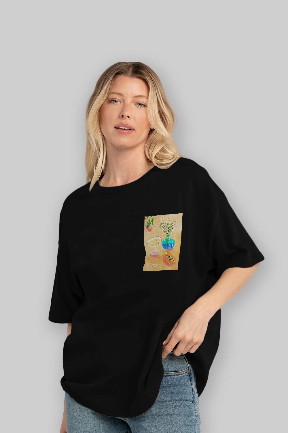 Cheers 2 Ön Sol Baskılı Oversize t-shirt Erkek Kadın Unisex %100 Pamuk Bisiklet Yaka tişort