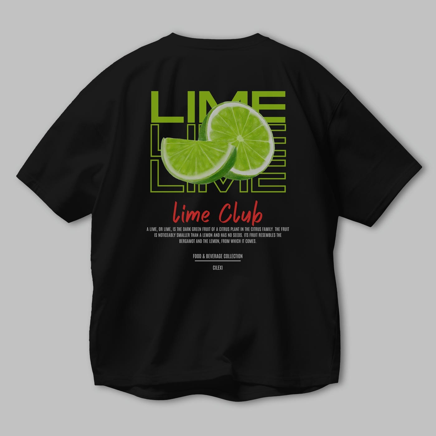 Lime Kokteyl Serisi Baskılı Oversize t-shirt Erkek Kadın Unisex %100 Pamuk Bisiklet Yaka tişort