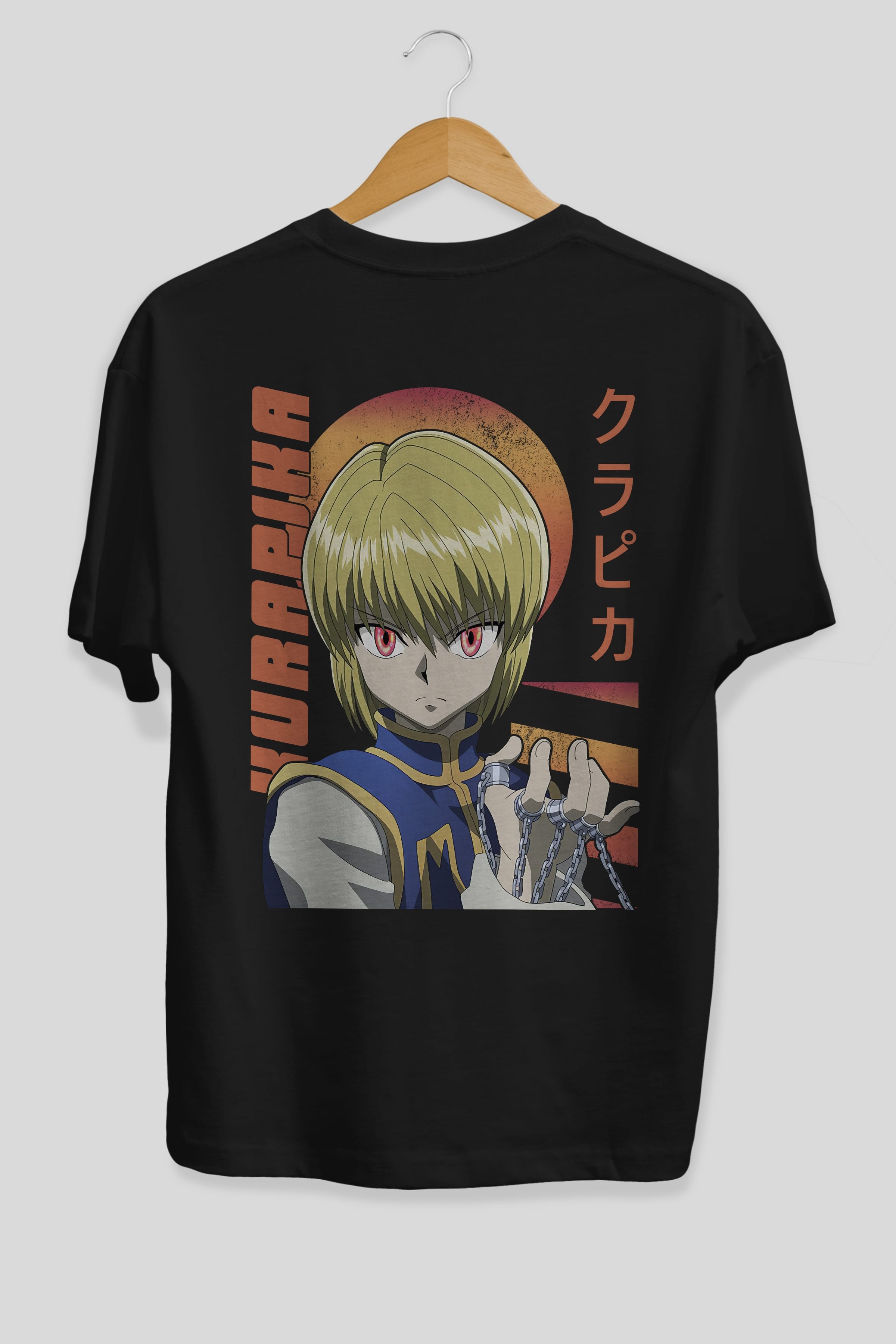 Kurapika 5 (2) Anime Arka Baskılı Oversize t-shirt Erkek Kadın Unisex
