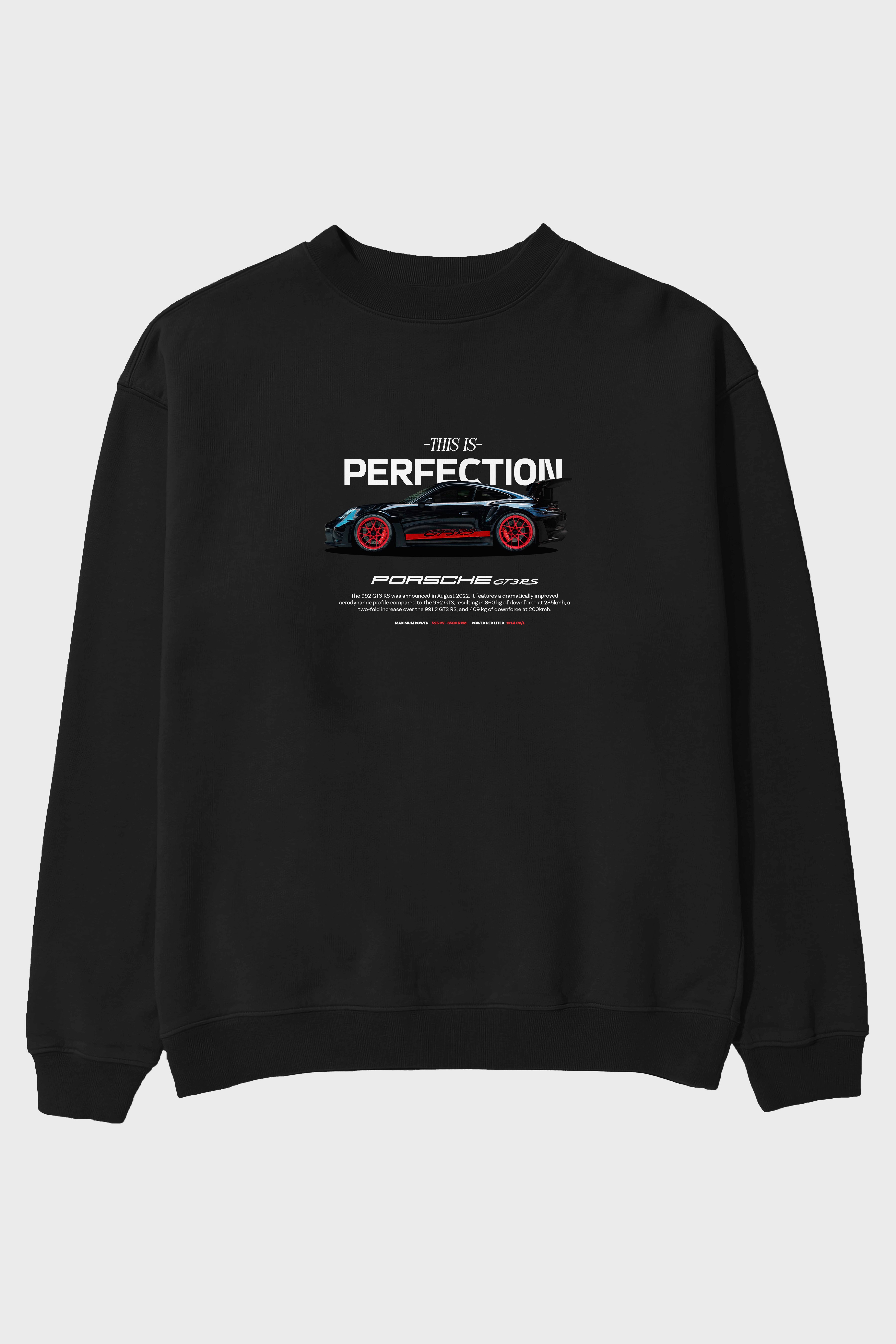 PORSCHE 992 1 Ön Baskılı Anime Oversize Sweatshirt Erkek Kadın Unisex