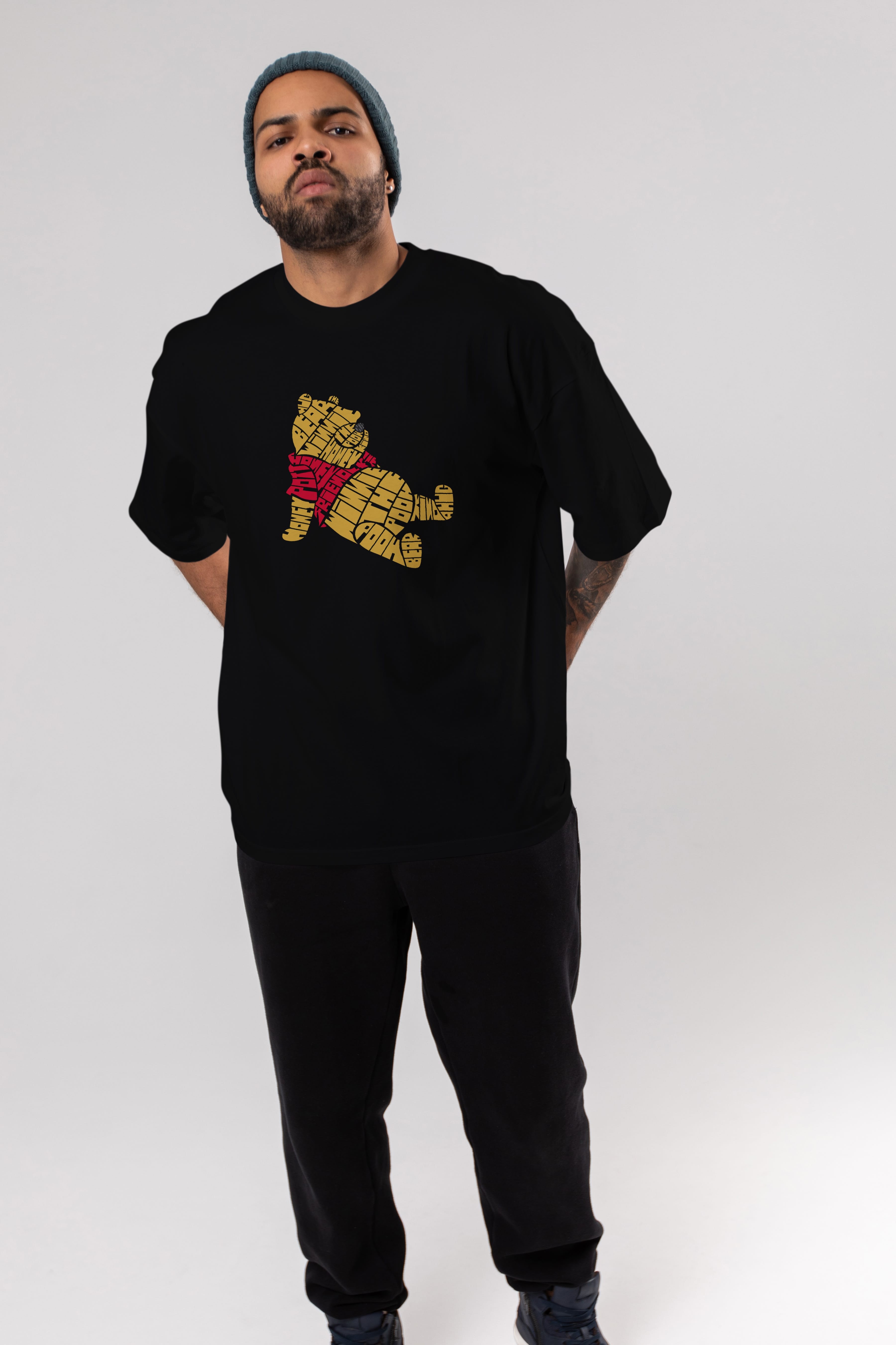 Winnie The Pooh Ön Baskılı Oversize t-shirt %100 pamuk Erkek Kadın Unisex