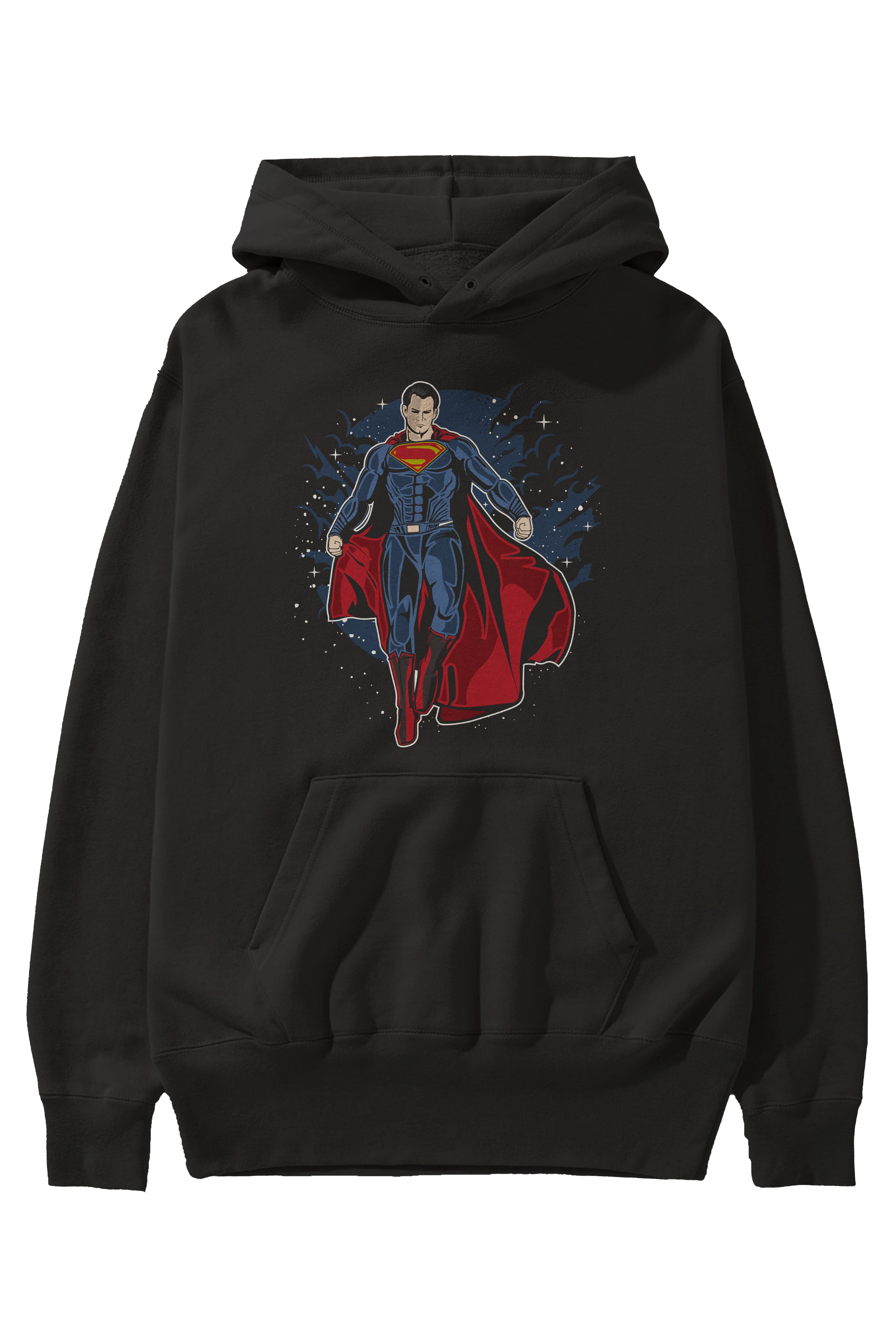 SUPERMAN Ön Baskılı Hoodie Oversize Kapüşonlu Sweatshirt Erkek Kadın Unisex