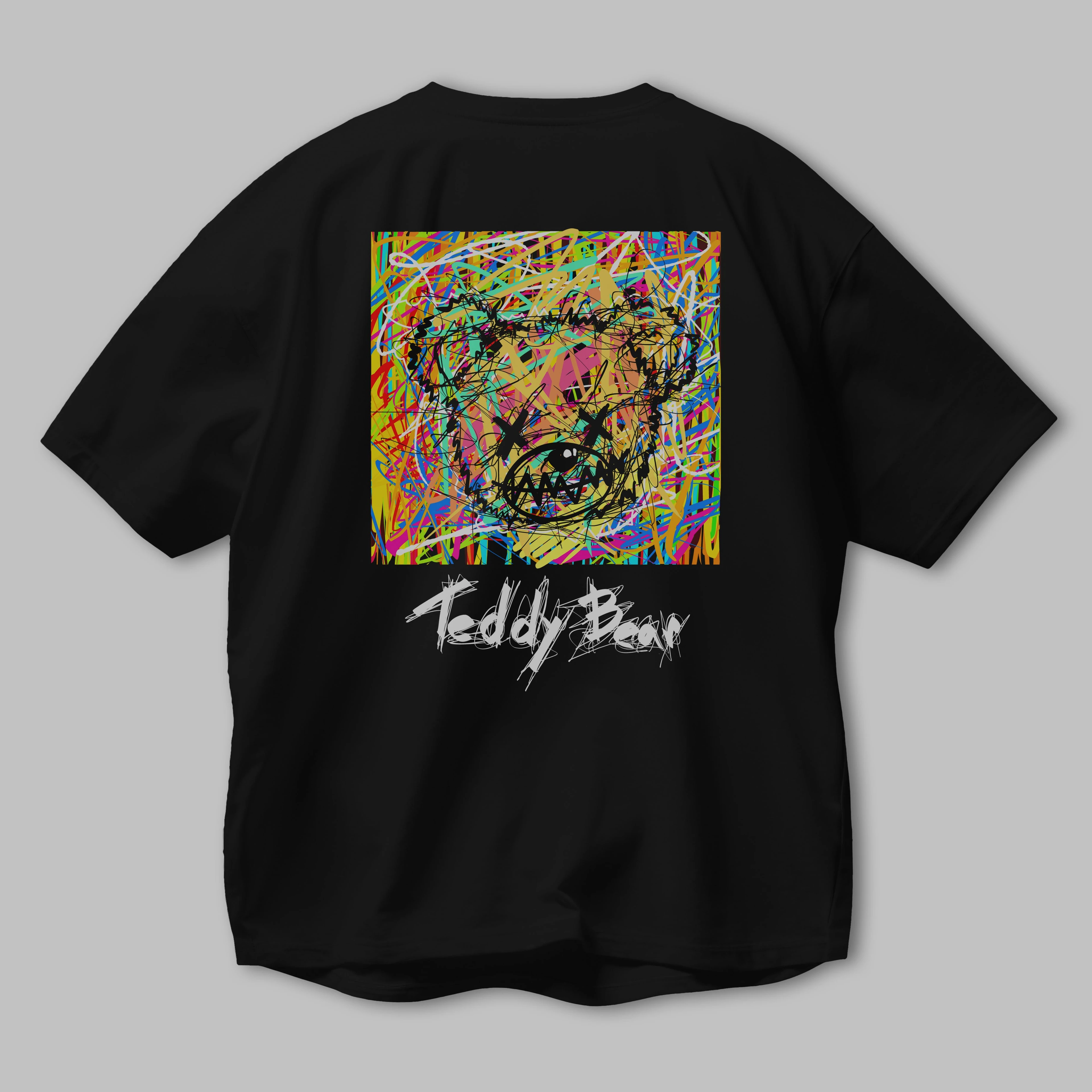 Teddy Bear 3 Arka Baskılı Oversize t-shirt Erkek Kadın Unisex