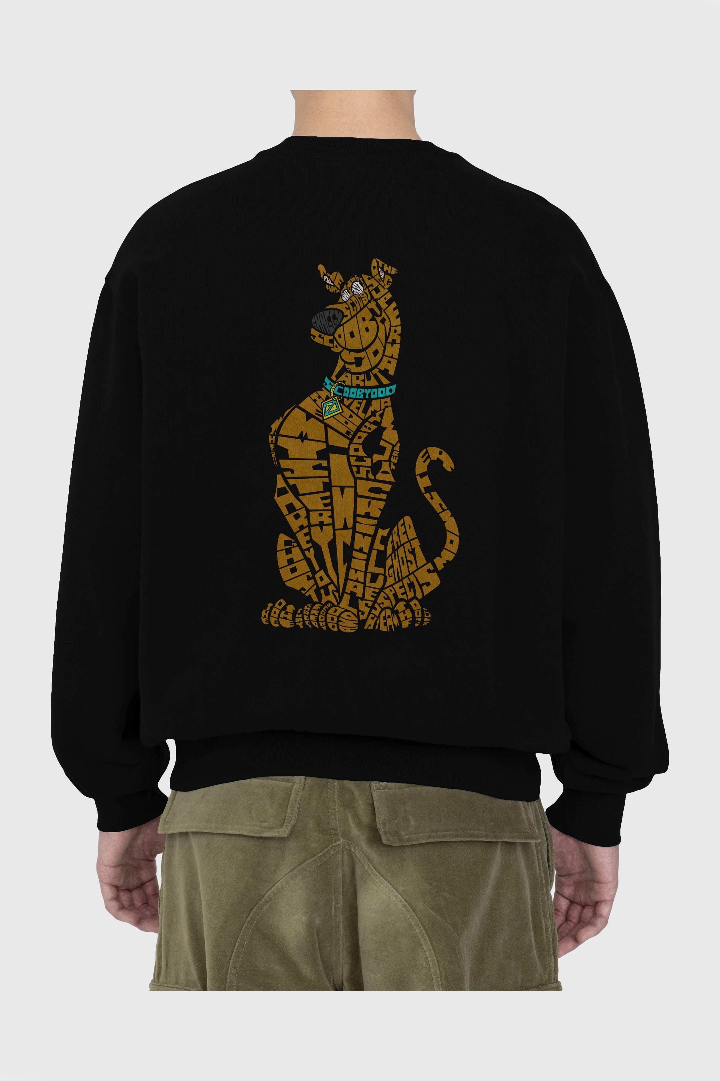Scooby Doo Arka Baskılı Oversize Sweatshirt Erkek Kadın Unisex